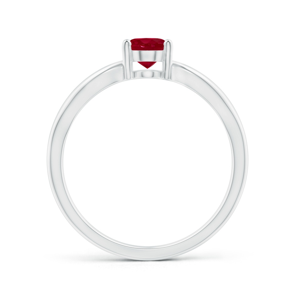 7x5mm AA Prong-Set Solitaire Ruby Split Shank Ring in White Gold side-1
