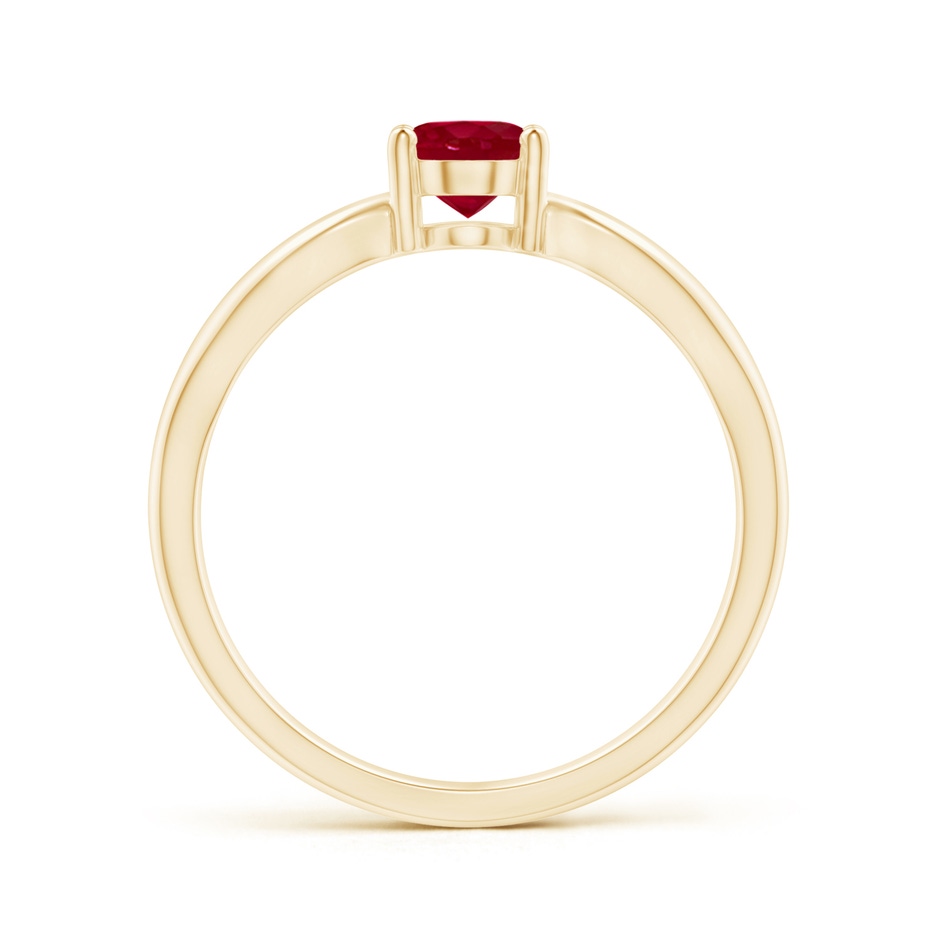 7x5mm AA Prong-Set Solitaire Ruby Split Shank Ring in Yellow Gold side-1