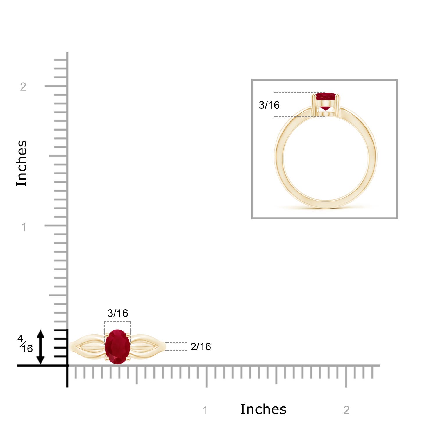 AA - Ruby / 1 CT / 14 KT Yellow Gold