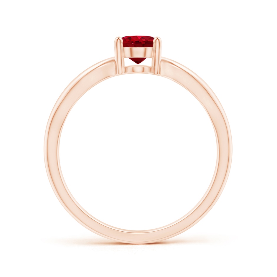 7x5mm AAA Prong-Set Solitaire Ruby Split Shank Ring in Rose Gold side-1