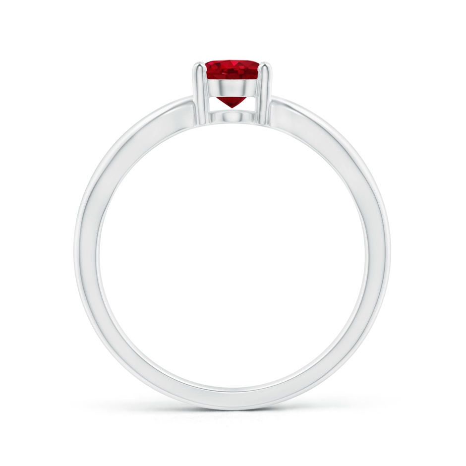 7x5mm AAA Prong-Set Solitaire Ruby Split Shank Ring in White Gold side-1