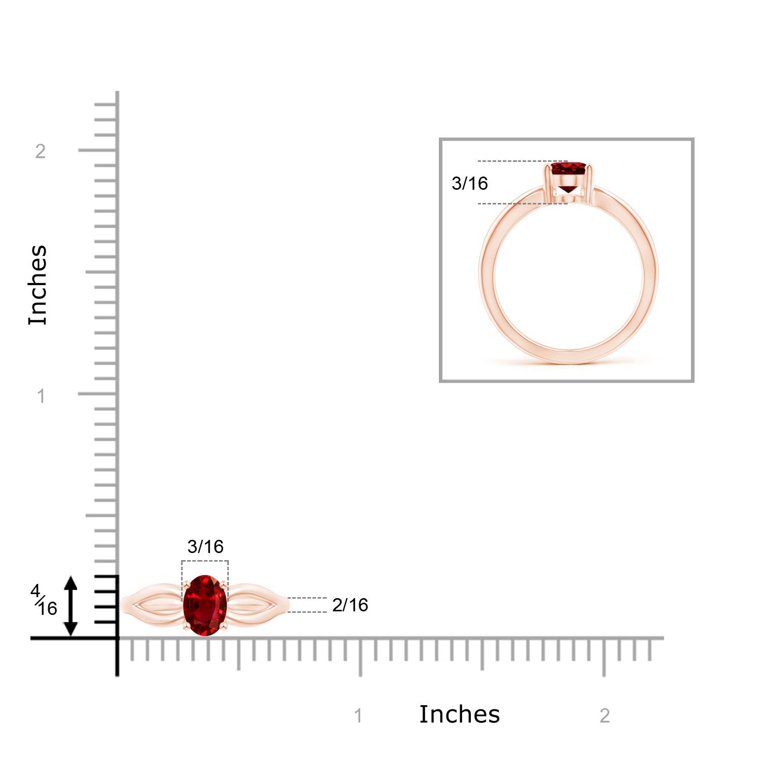 AAAA - Ruby / 1 CT / 14 KT Rose Gold