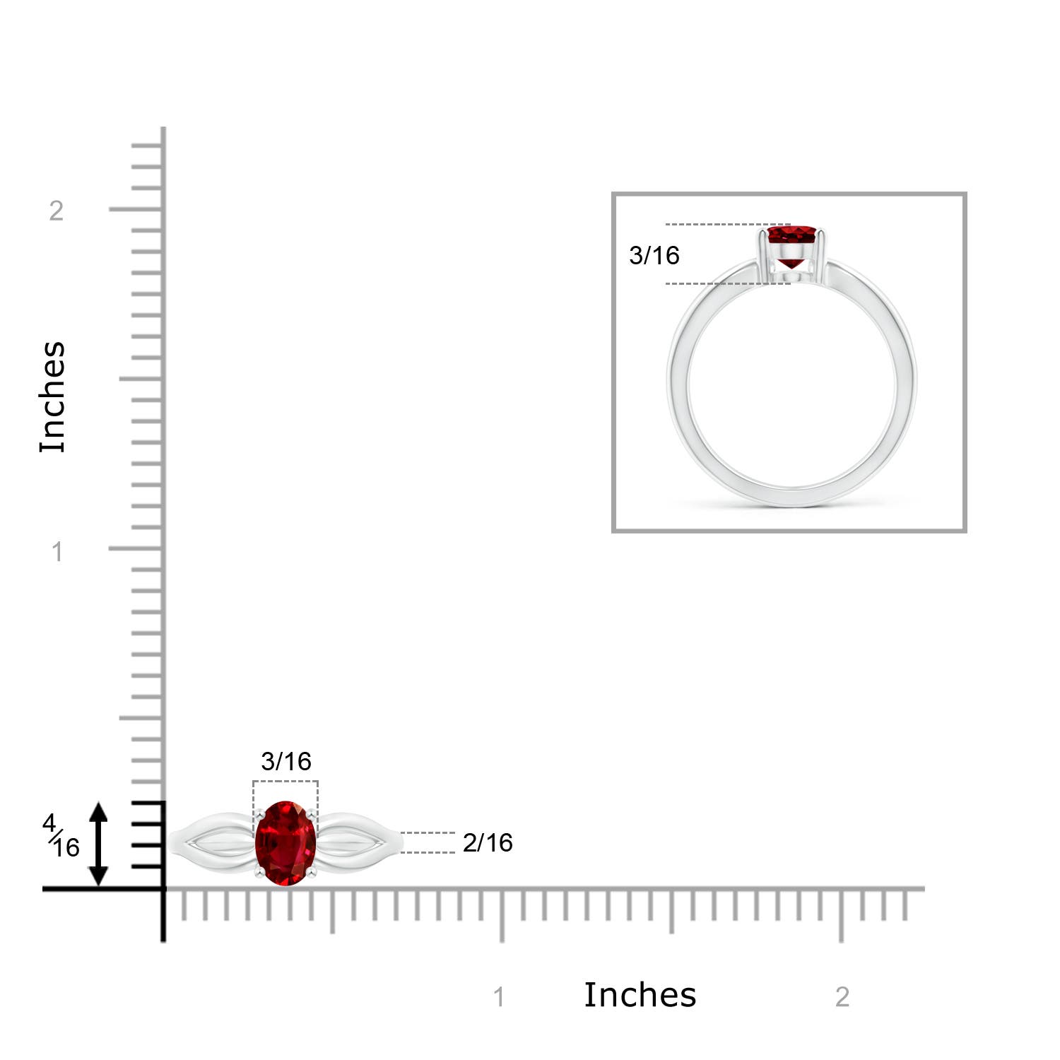 AAAA - Ruby / 1 CT / 14 KT White Gold