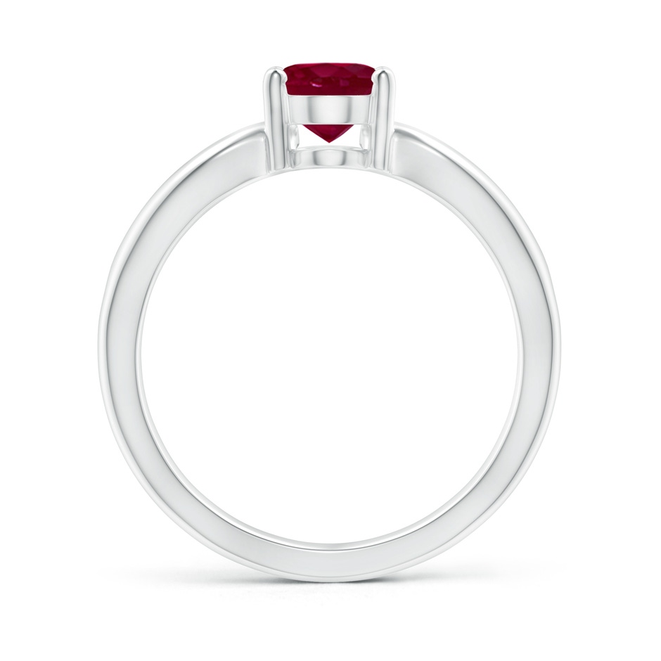 8x6mm A Prong-Set Solitaire Ruby Split Shank Ring in P950 Platinum side-1