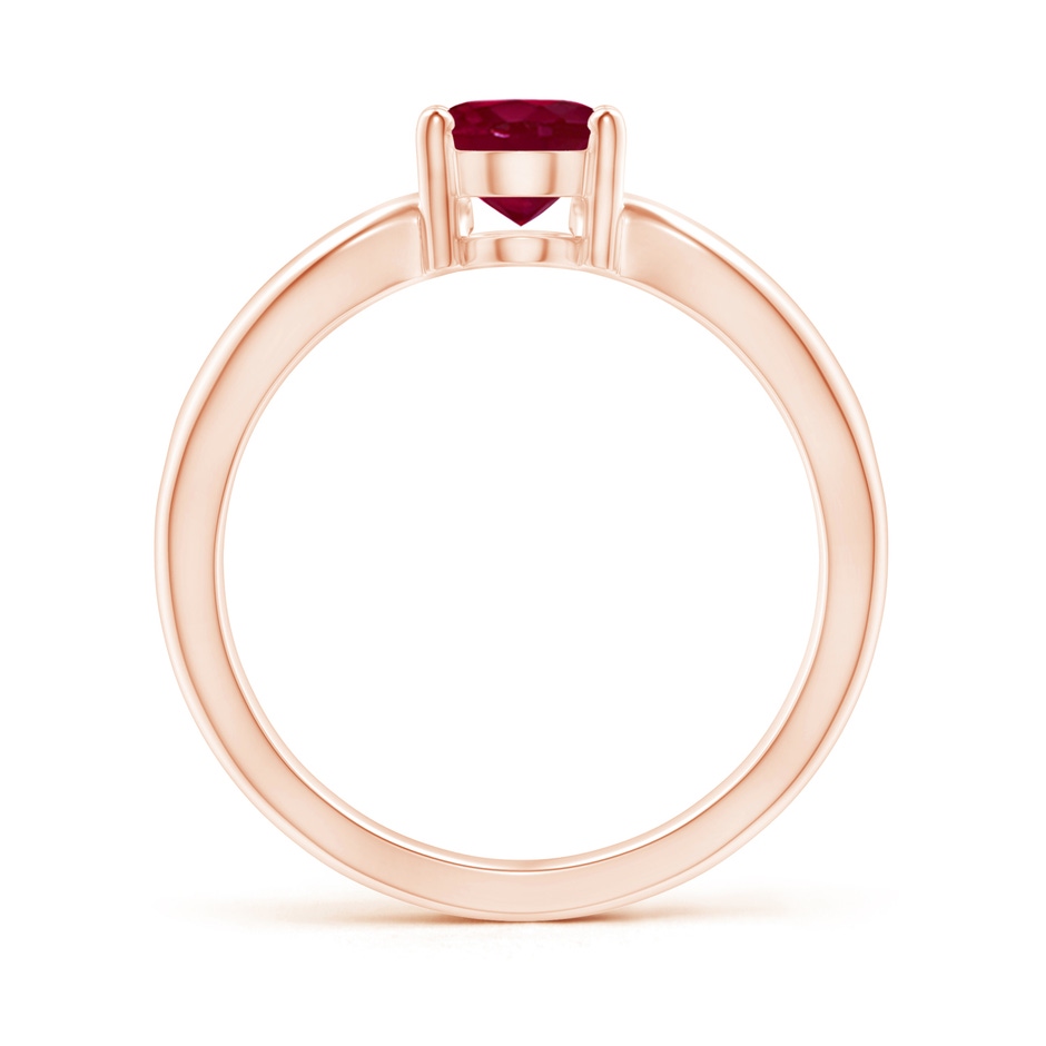 8x6mm A Prong-Set Solitaire Ruby Split Shank Ring in Rose Gold side-1