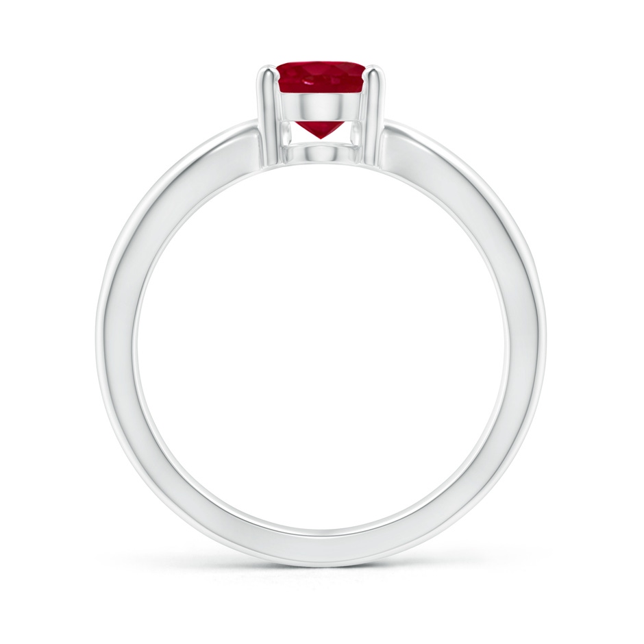 8x6mm AA Prong-Set Solitaire Ruby Split Shank Ring in White Gold side-1