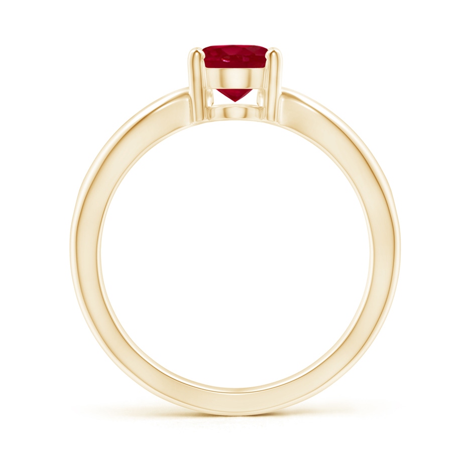 8x6mm AA Prong-Set Solitaire Ruby Split Shank Ring in Yellow Gold side-1