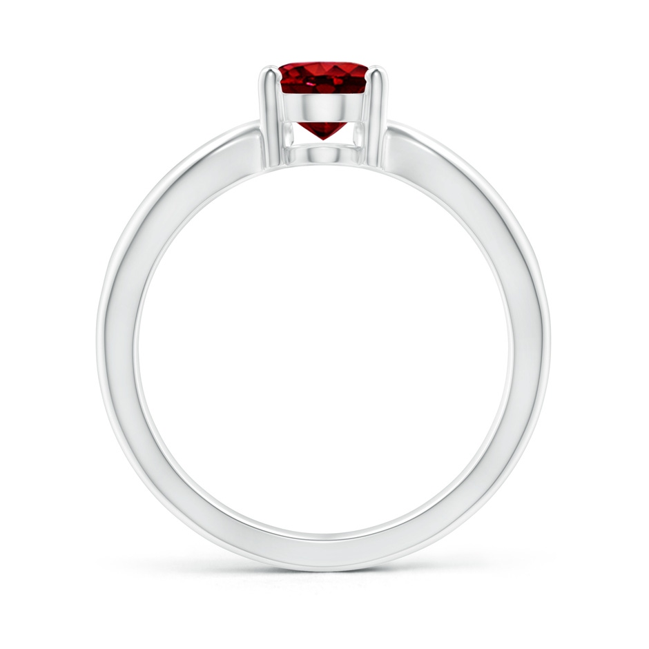 8x6mm AAAA Prong-Set Solitaire Ruby Split Shank Ring in P950 Platinum side-1