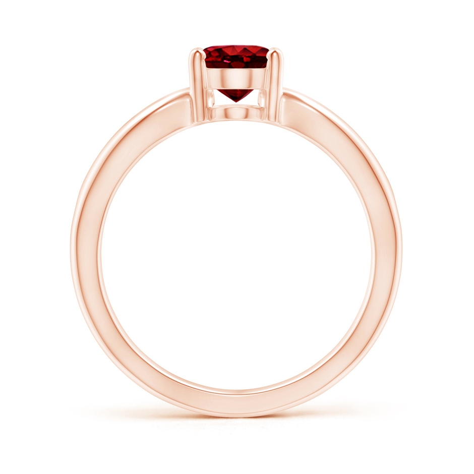 8x6mm AAAA Prong-Set Solitaire Ruby Split Shank Ring in Rose Gold side-1