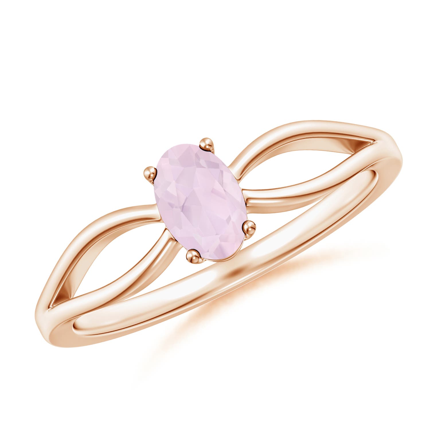 A - Rose Quartz / 0.38 CT / 14 KT Rose Gold