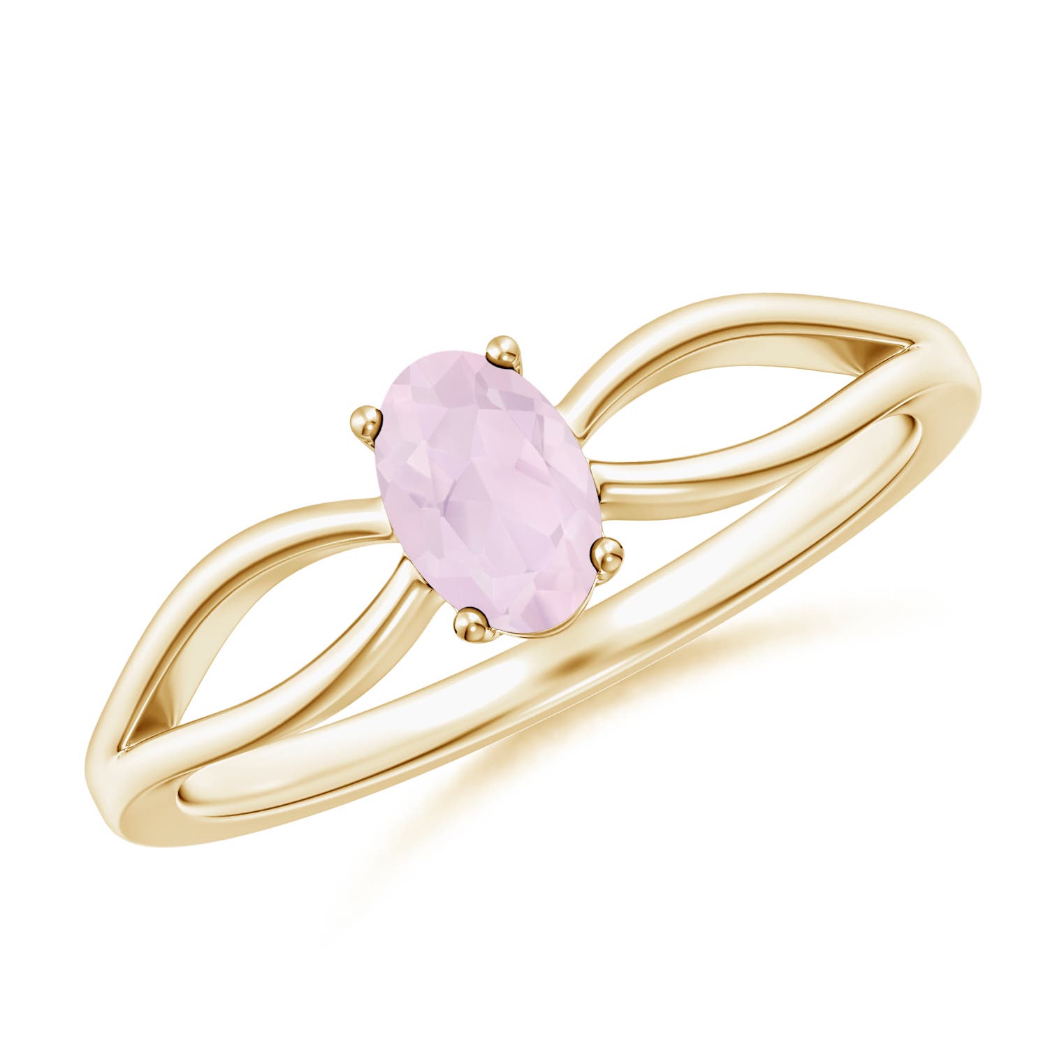 A - Rose Quartz / 0.38 CT / 14 KT Yellow Gold