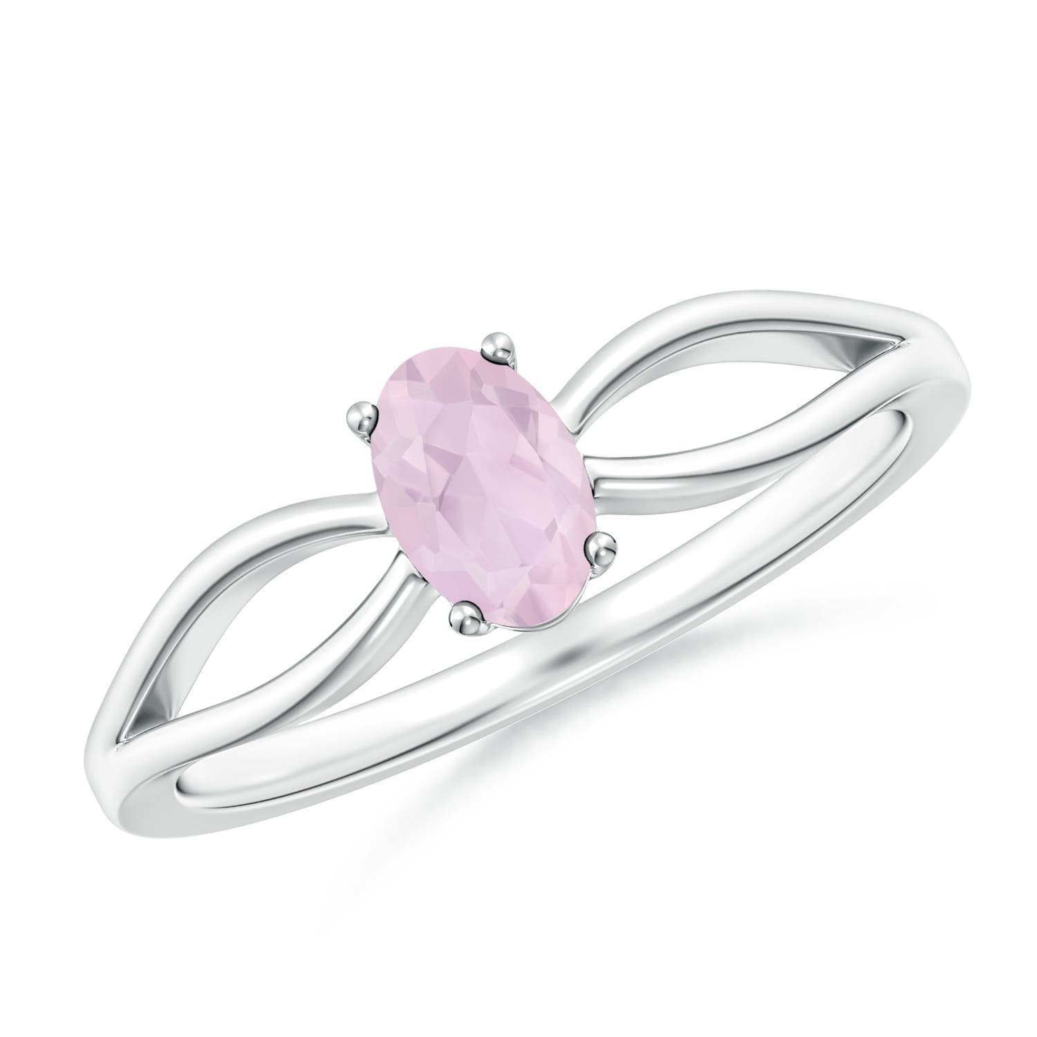 AA - Rose Quartz / 0.38 CT / 14 KT White Gold