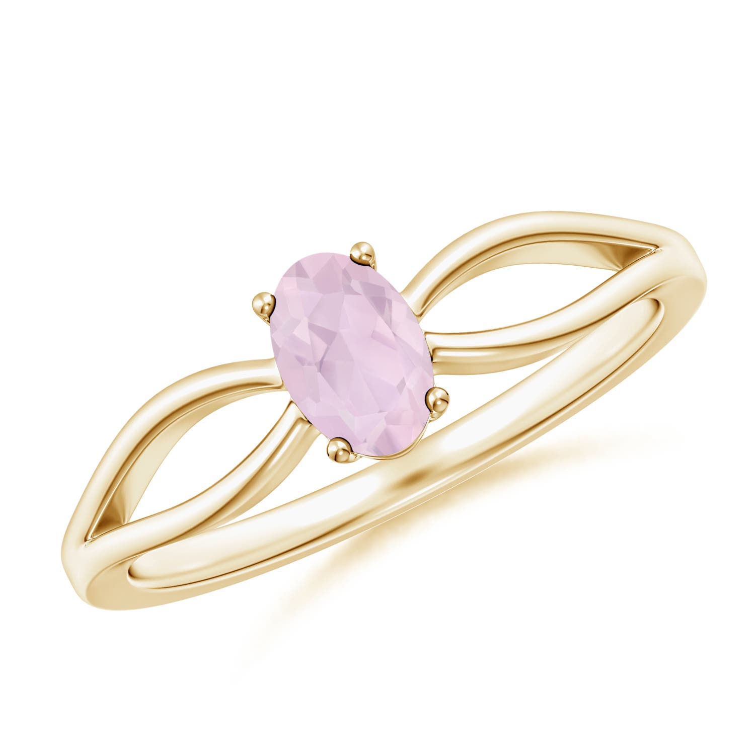 AA - Rose Quartz / 0.38 CT / 14 KT Yellow Gold