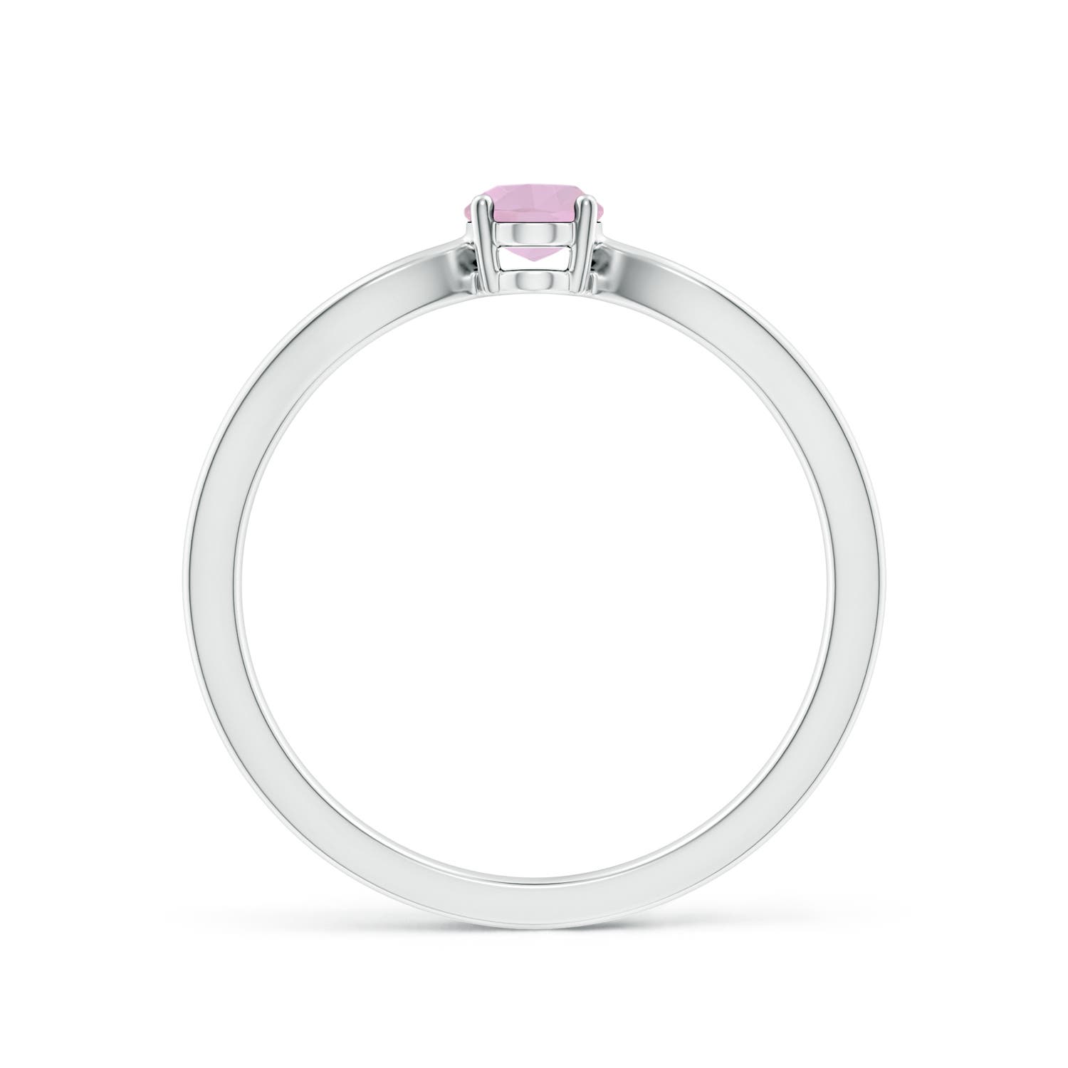 AAA - Rose Quartz / 0.38 CT / 14 KT White Gold