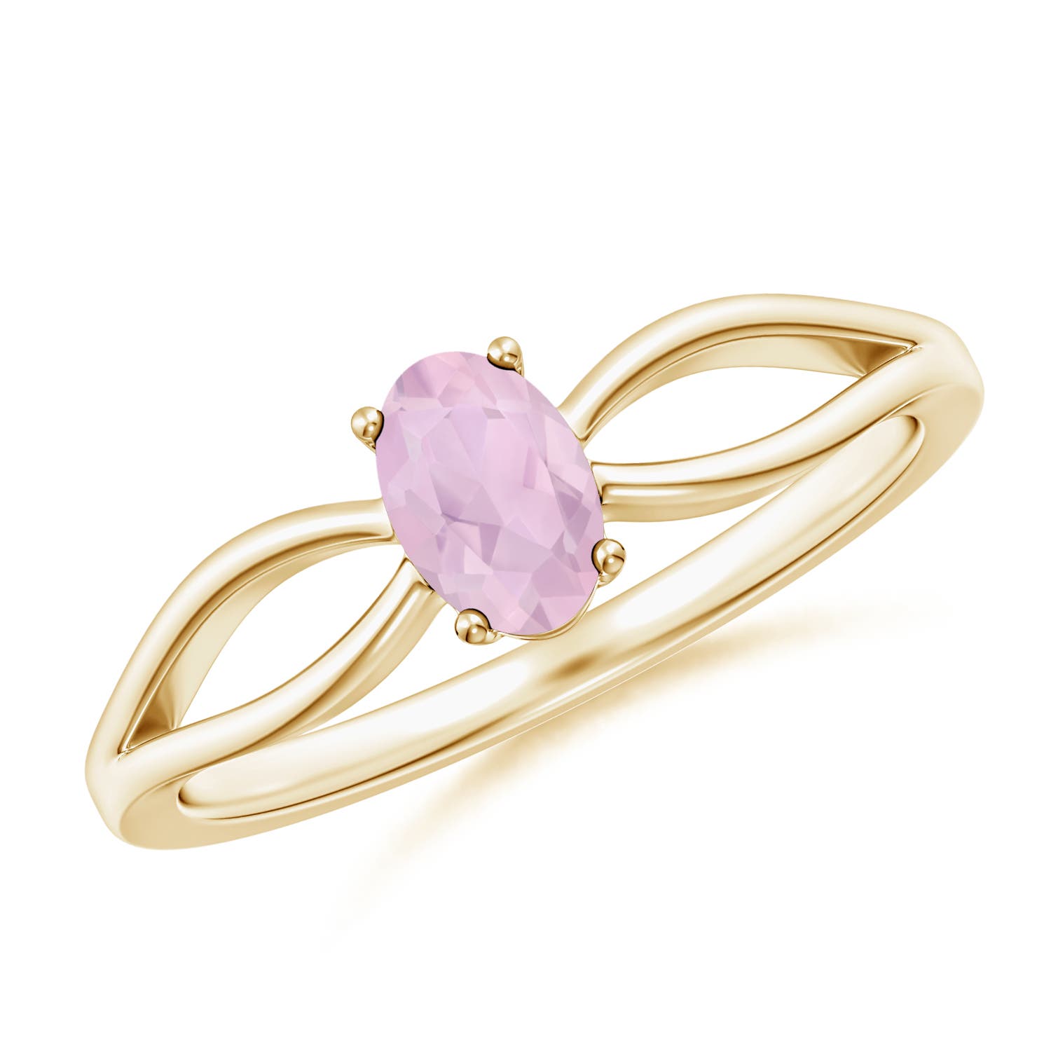 AAA - Rose Quartz / 0.38 CT / 14 KT Yellow Gold