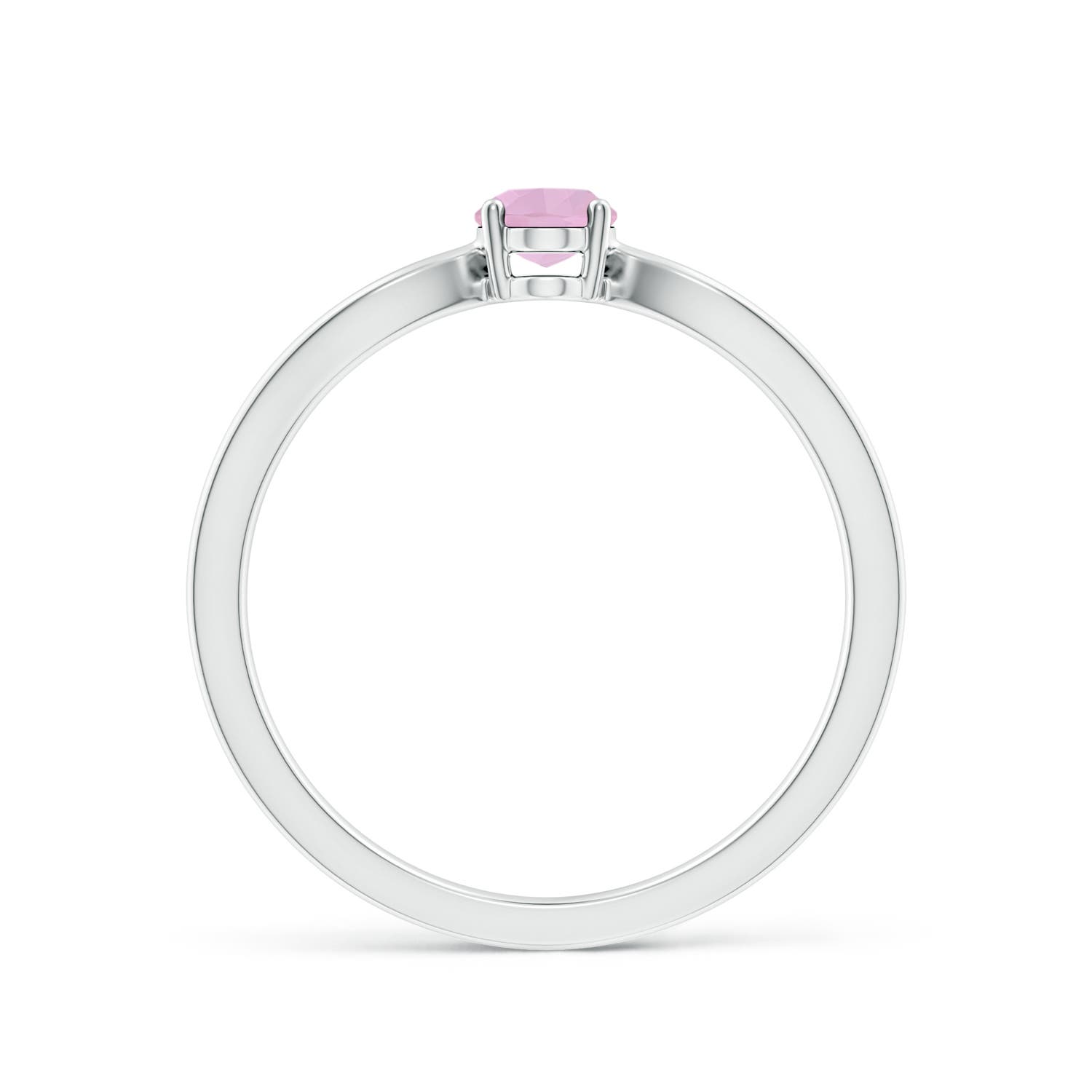 AAAA - Rose Quartz / 0.38 CT / 14 KT White Gold