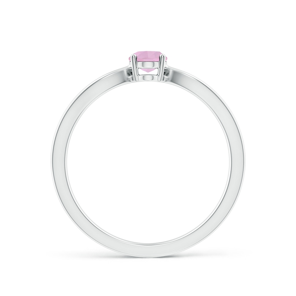 6x4mm AAAA Prong-Set Solitaire Rose Quartz Split Shank Ring in White Gold - side 199