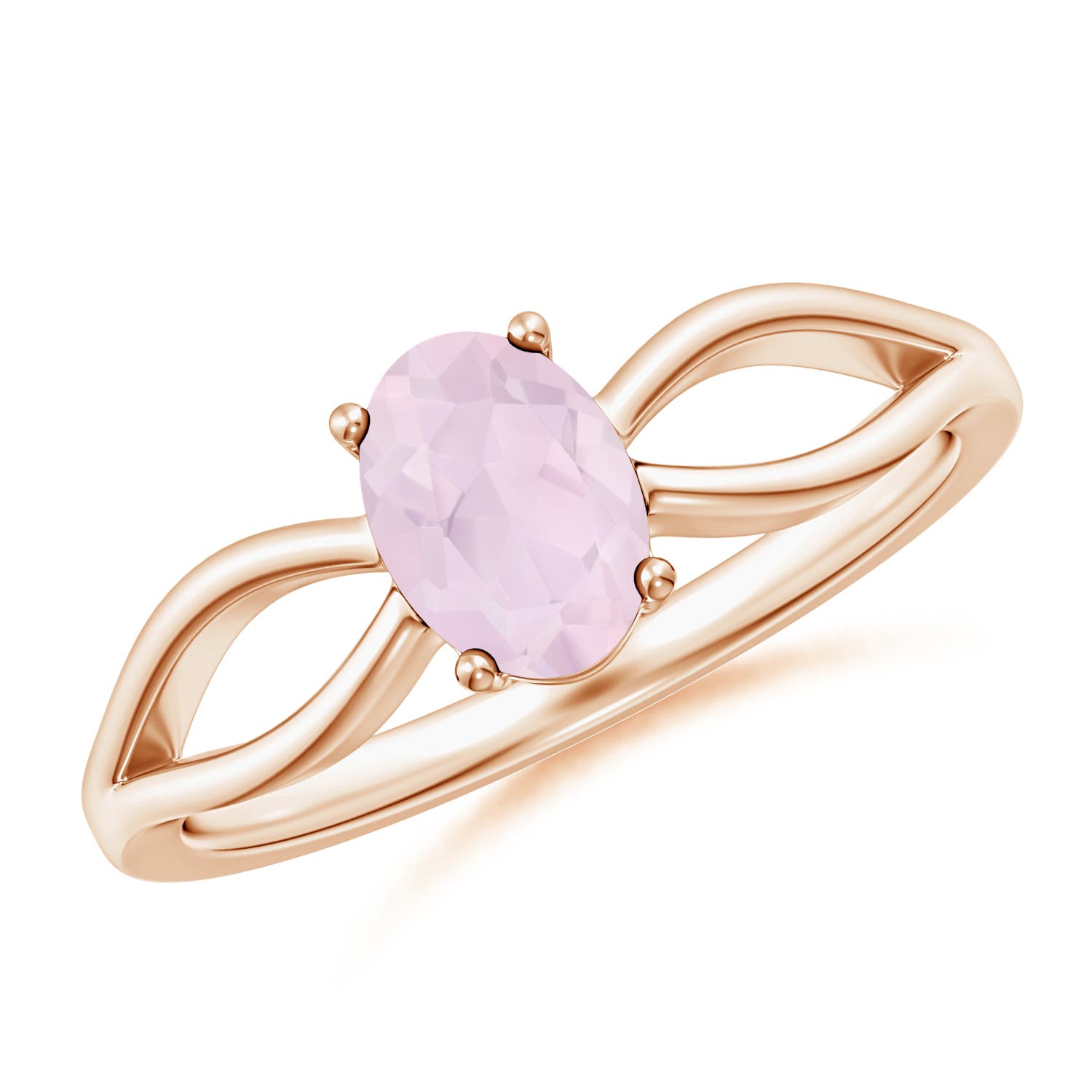 A - Rose Quartz / 0.7 CT / 14 KT Rose Gold