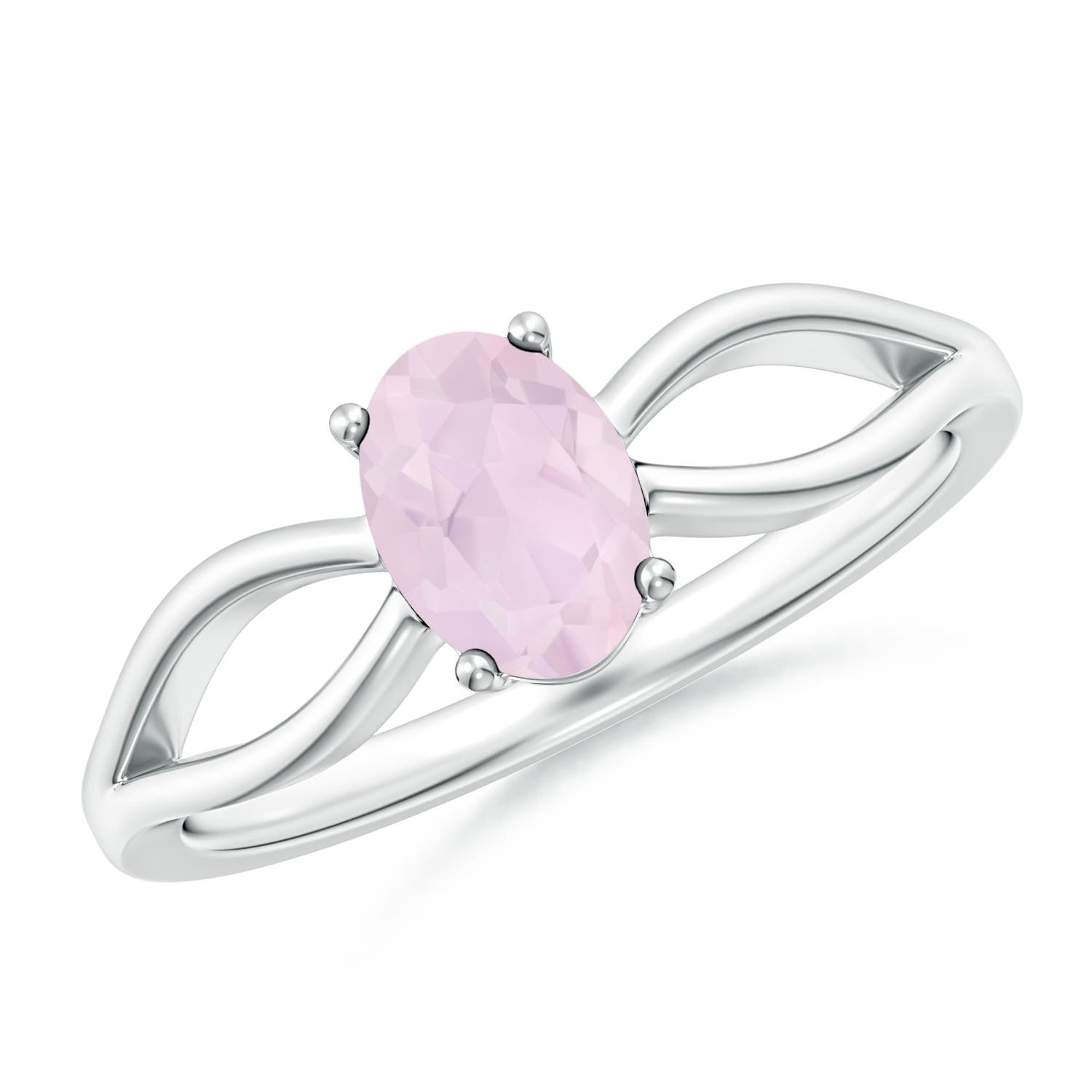 A - Rose Quartz / 0.7 CT / 14 KT White Gold