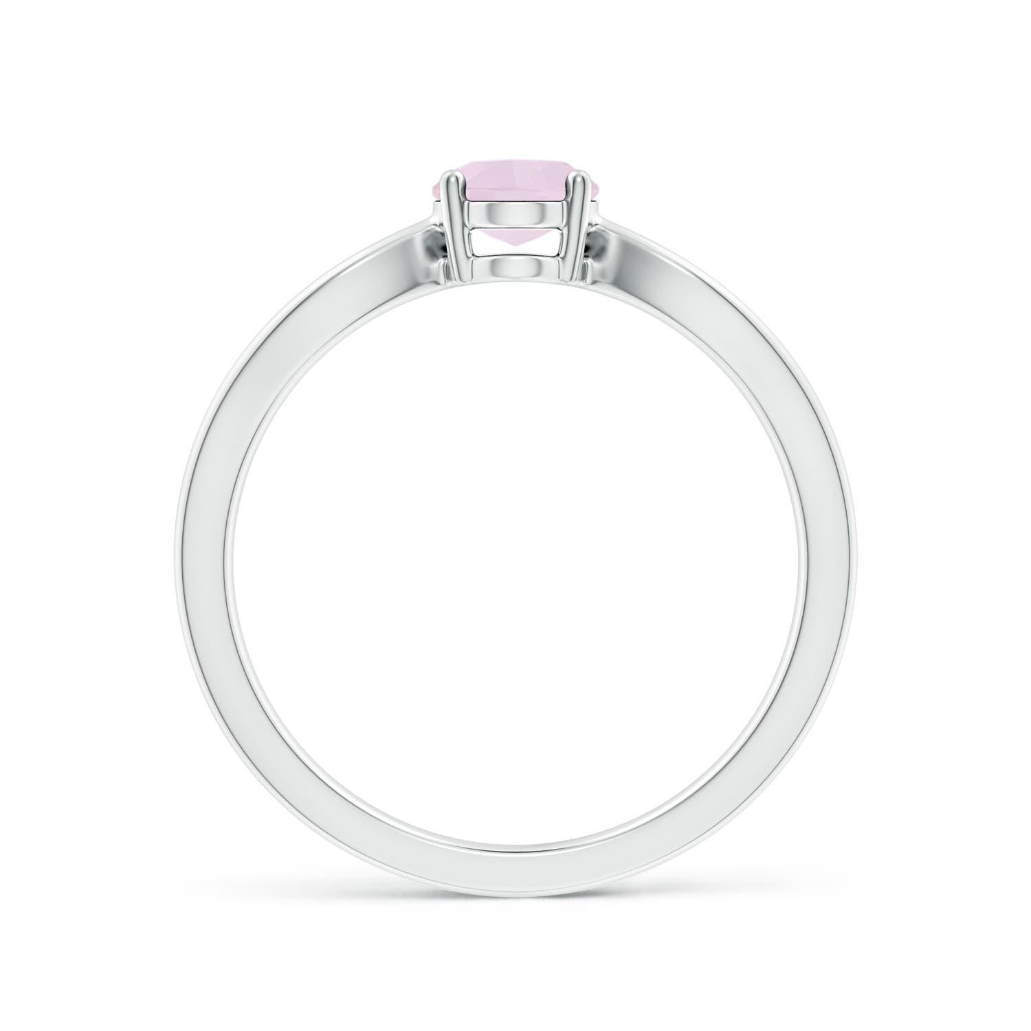 A - Rose Quartz / 0.7 CT / 14 KT White Gold