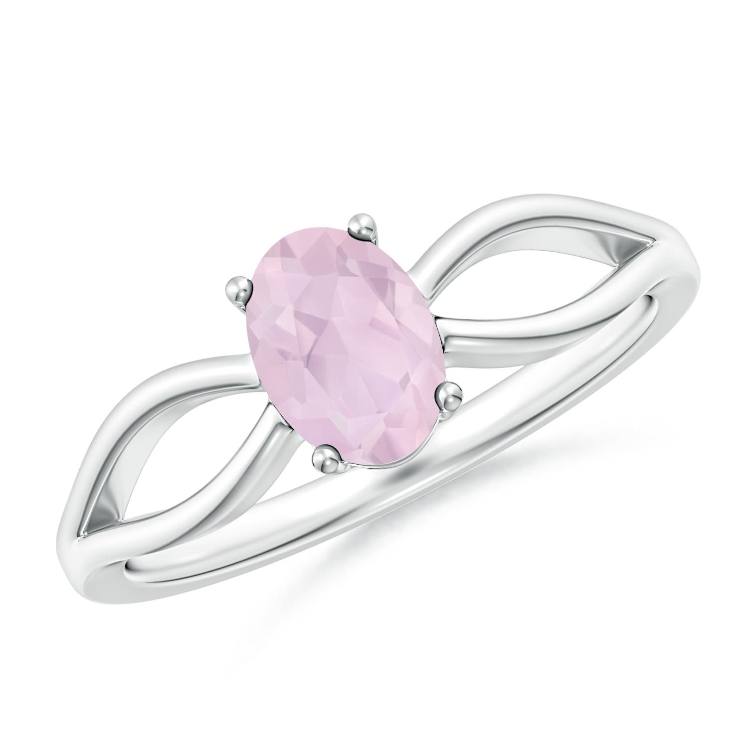 AA - Rose Quartz / 0.7 CT / 14 KT White Gold