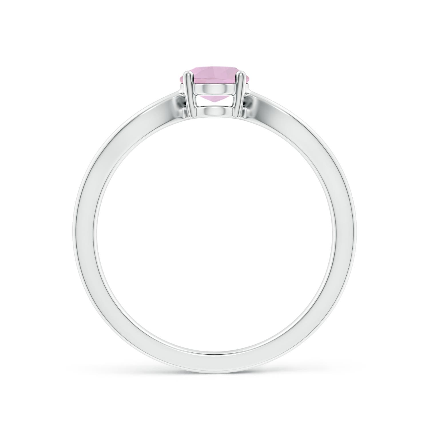 AAA - Rose Quartz / 0.7 CT / 14 KT White Gold