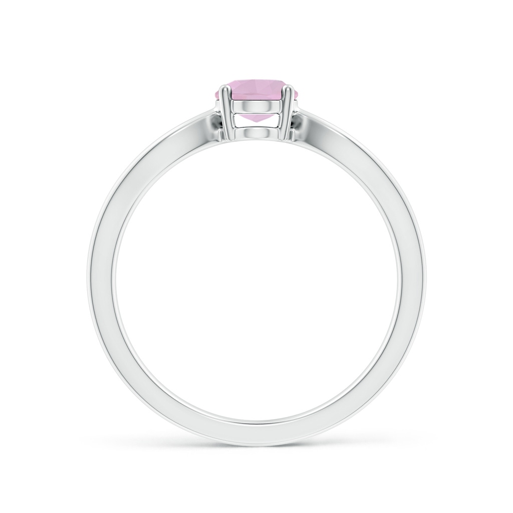 7x5mm AAA Prong-Set Solitaire Rose Quartz Split Shank Ring in White Gold - side 199