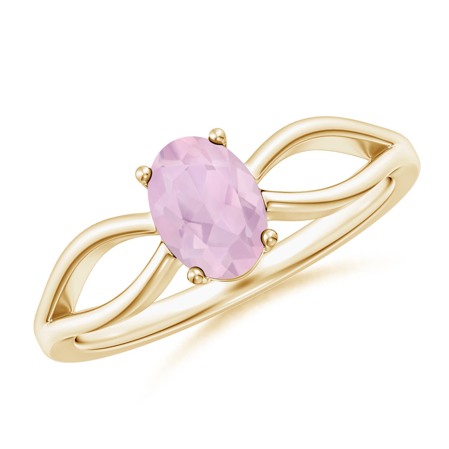 AAA - Rose Quartz / 0.7 CT / 14 KT Yellow Gold