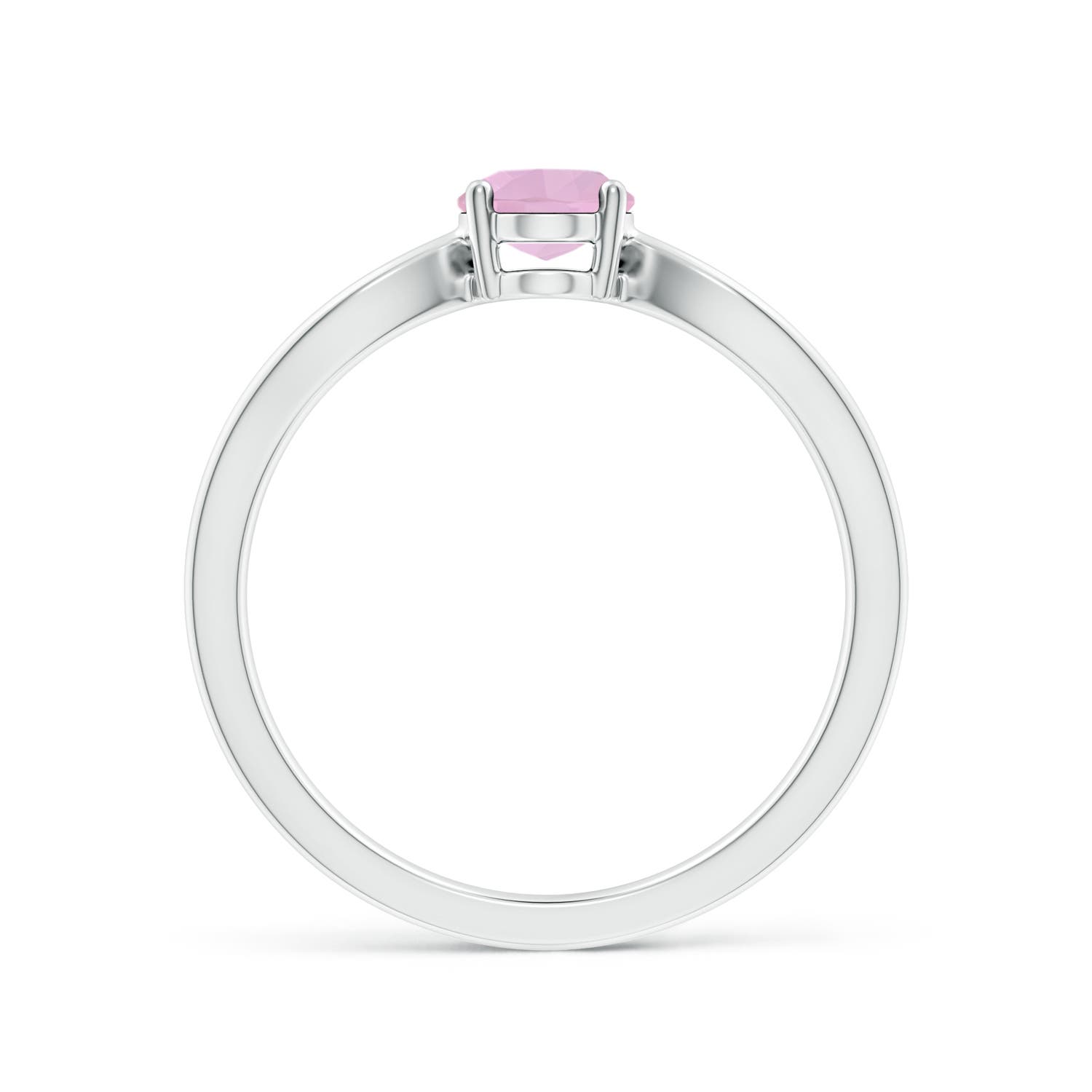 AAAA - Rose Quartz / 0.7 CT / 14 KT White Gold