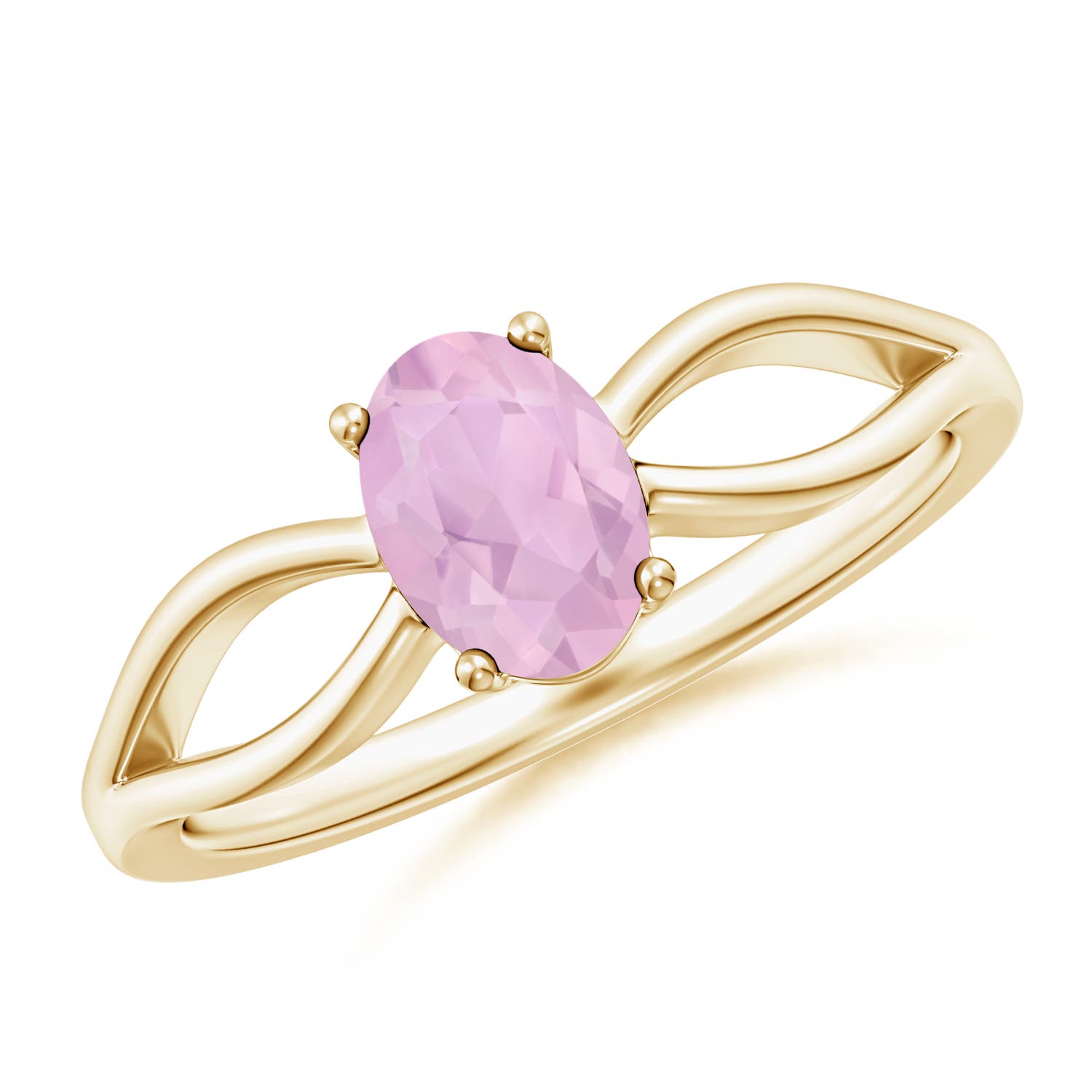 AAAA - Rose Quartz / 0.7 CT / 14 KT Yellow Gold