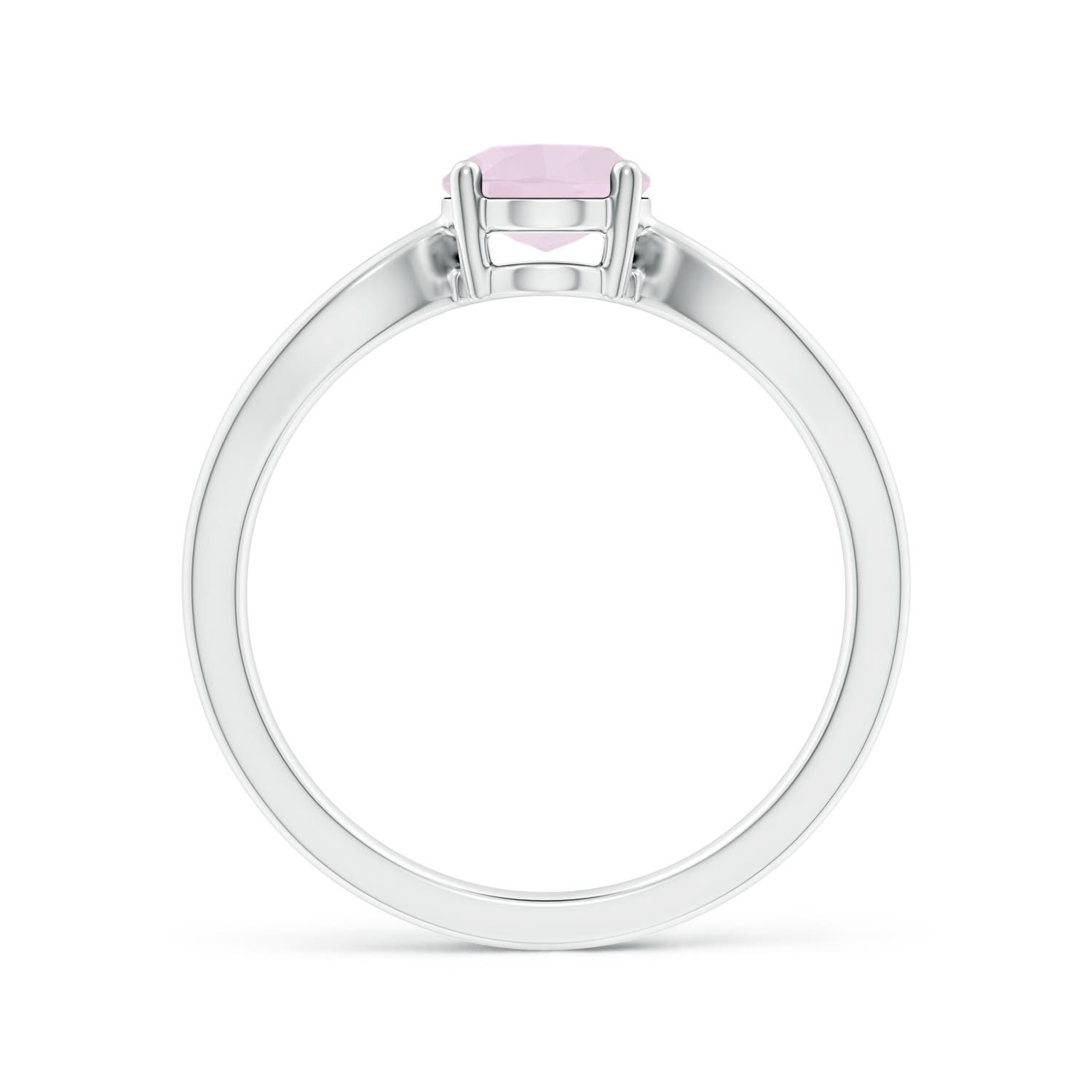 A - Rose Quartz / 1 CT / 14 KT White Gold