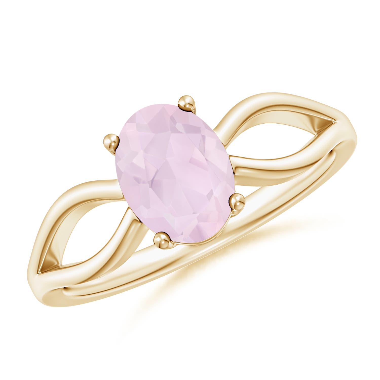 A - Rose Quartz / 1 CT / 14 KT Yellow Gold