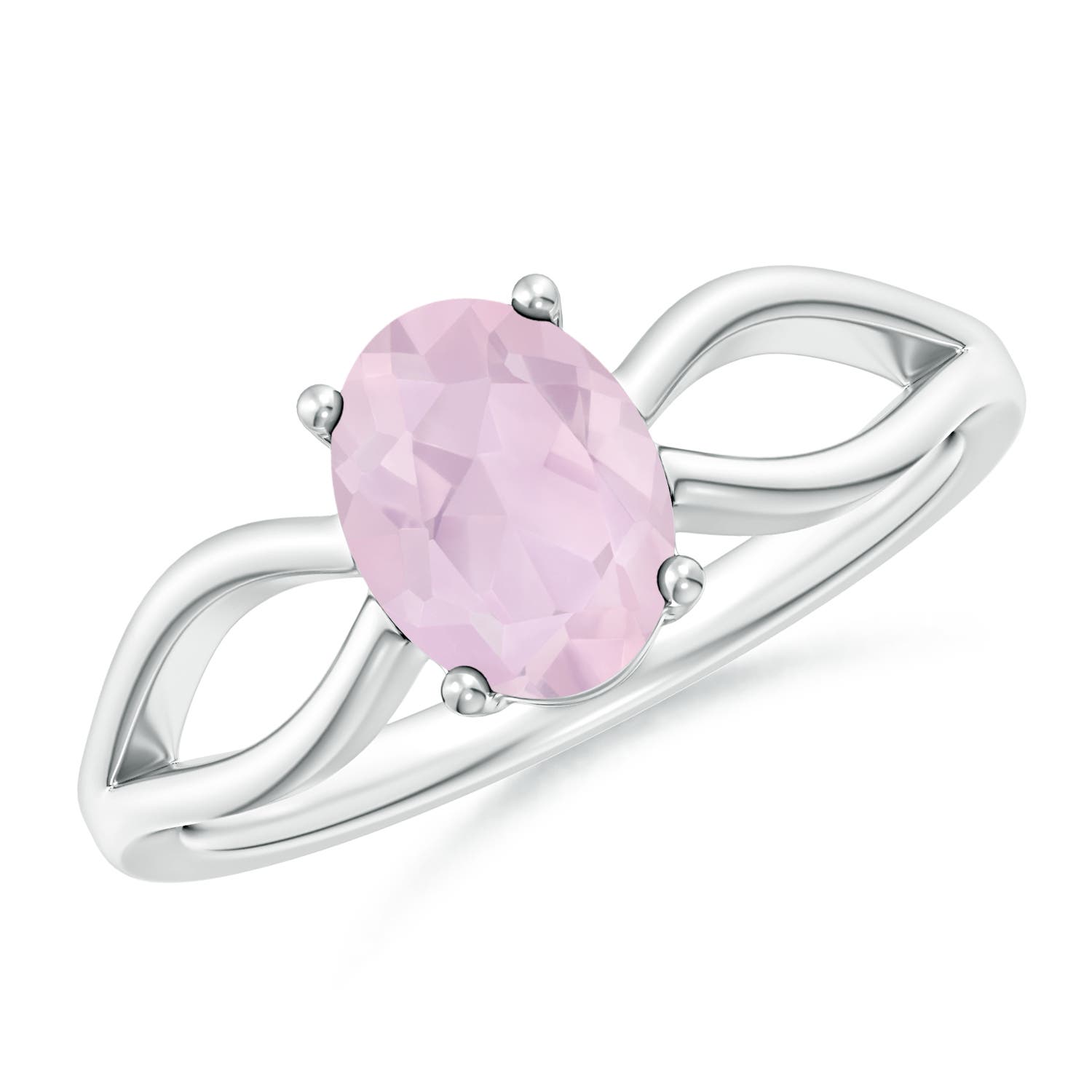 AA - Rose Quartz / 1 CT / 14 KT White Gold