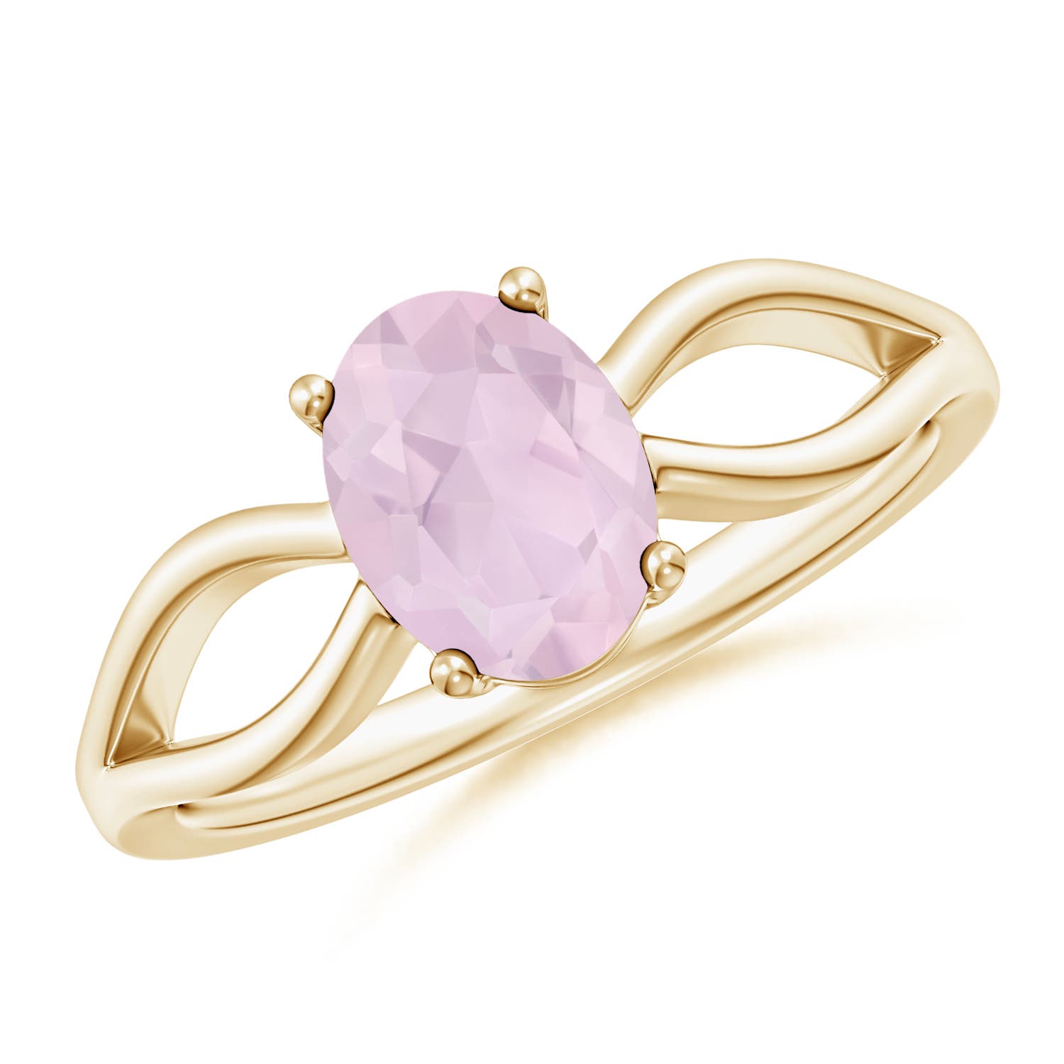 AA - Rose Quartz / 1 CT / 14 KT Yellow Gold