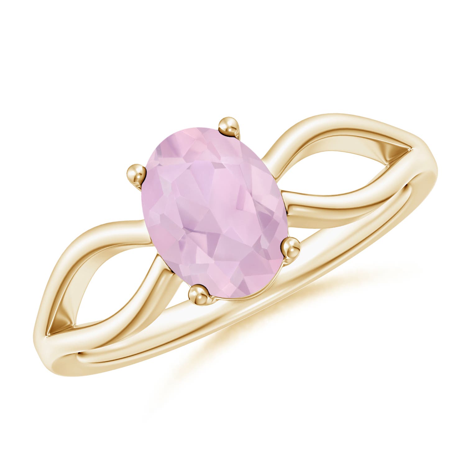 AAA - Rose Quartz / 1 CT / 14 KT Yellow Gold