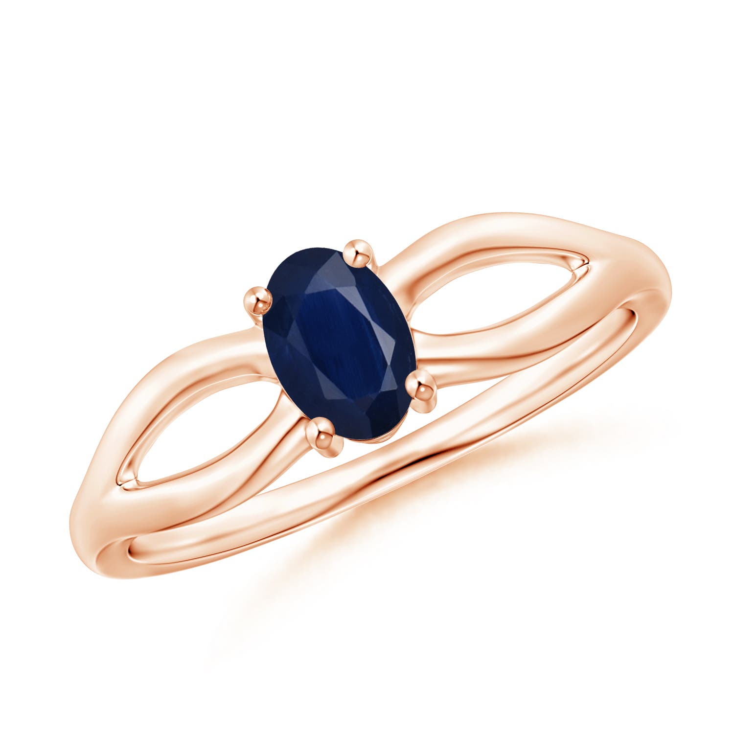 A - Blue Sapphire / 0.6 CT / 14 KT Rose Gold