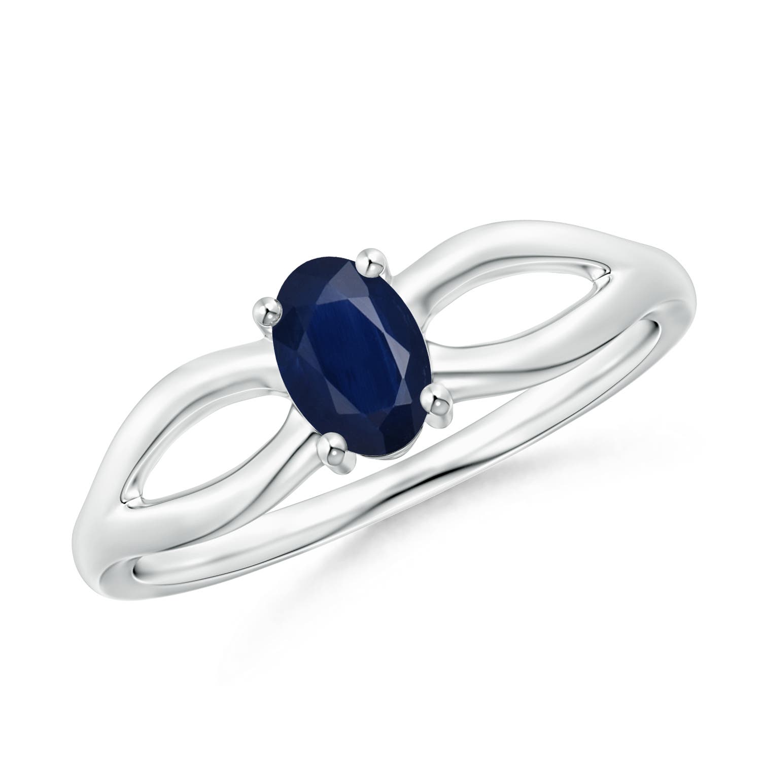 A - Blue Sapphire / 0.6 CT / 14 KT White Gold