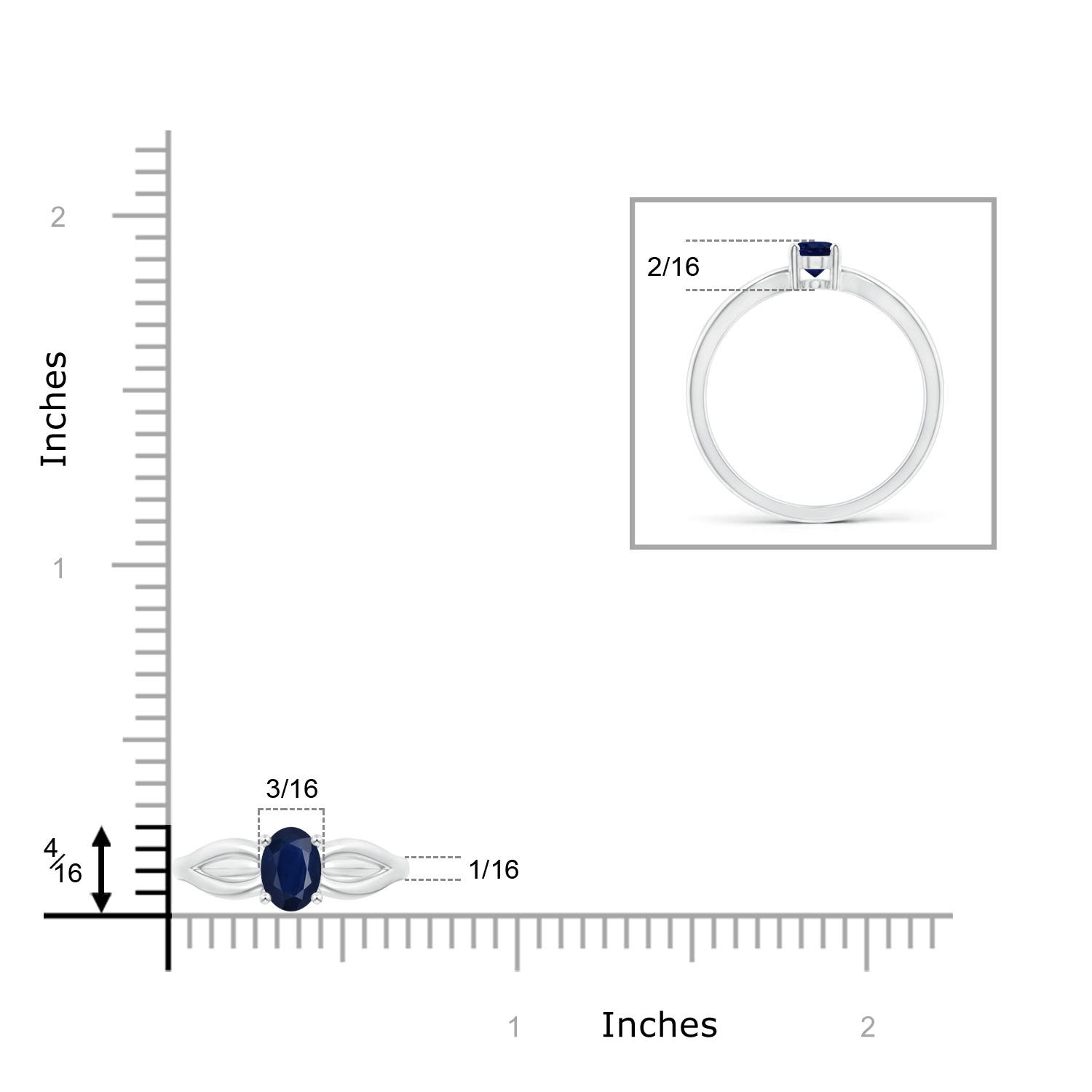 A - Blue Sapphire / 0.6 CT / 14 KT White Gold