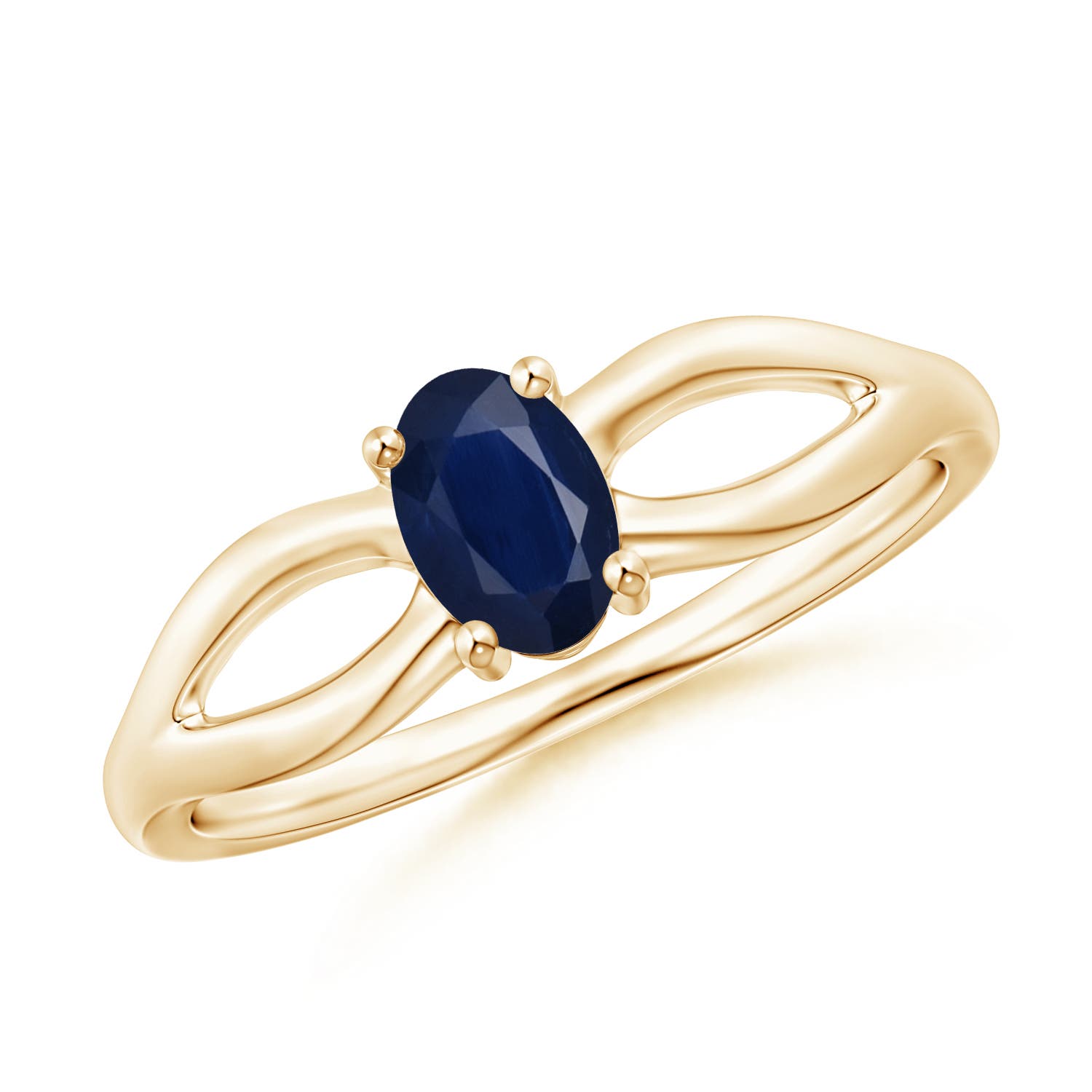 A - Blue Sapphire / 0.6 CT / 14 KT Yellow Gold