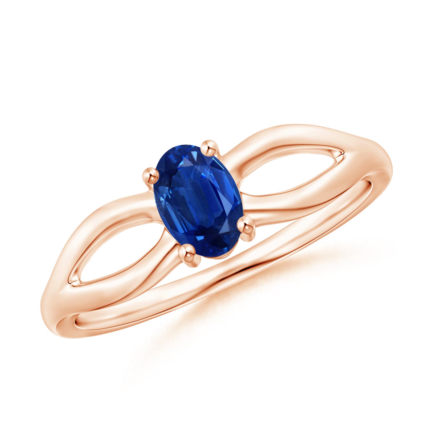 AAA - Blue Sapphire / 0.6 CT / 14 KT Rose Gold