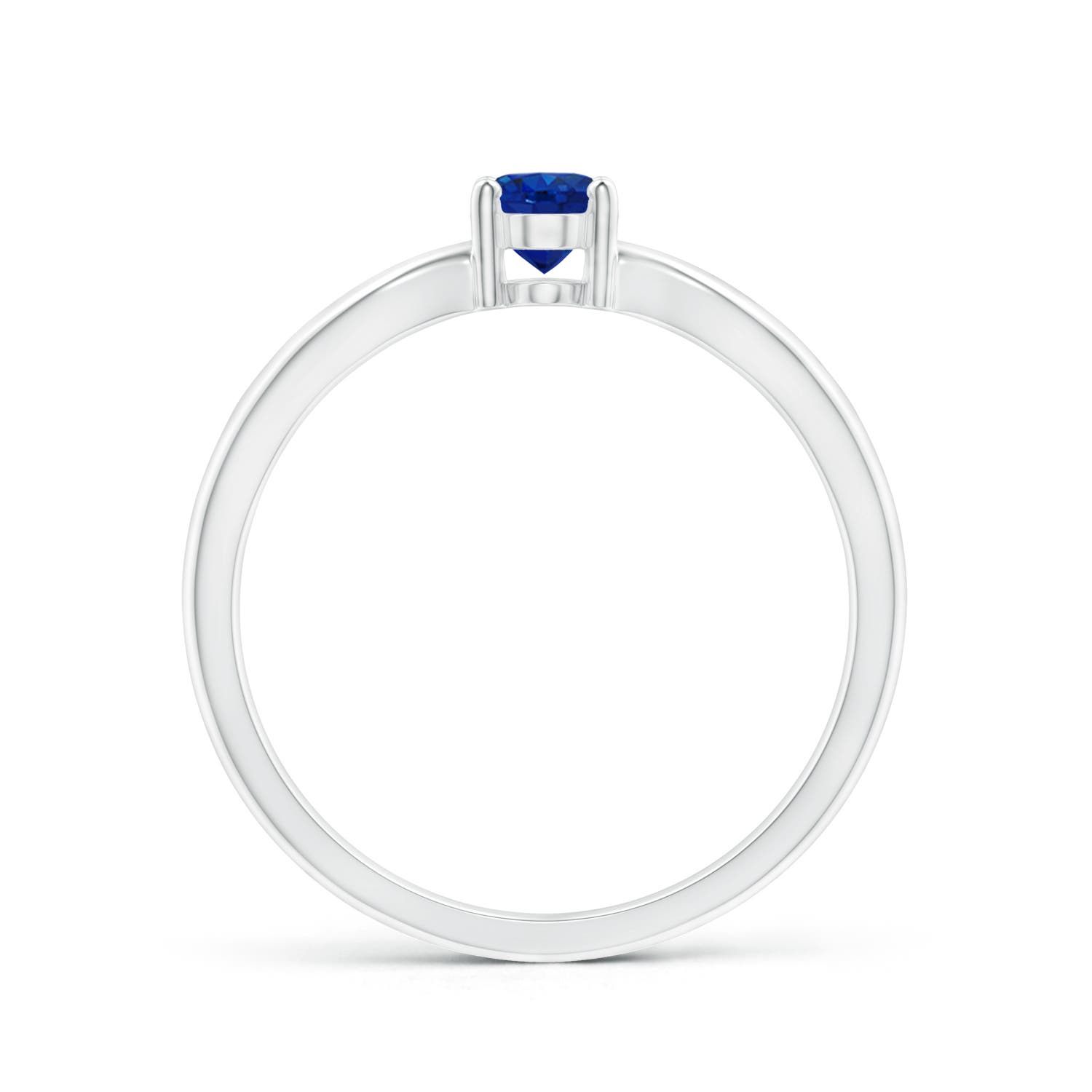 AAA - Blue Sapphire / 0.6 CT / 14 KT White Gold