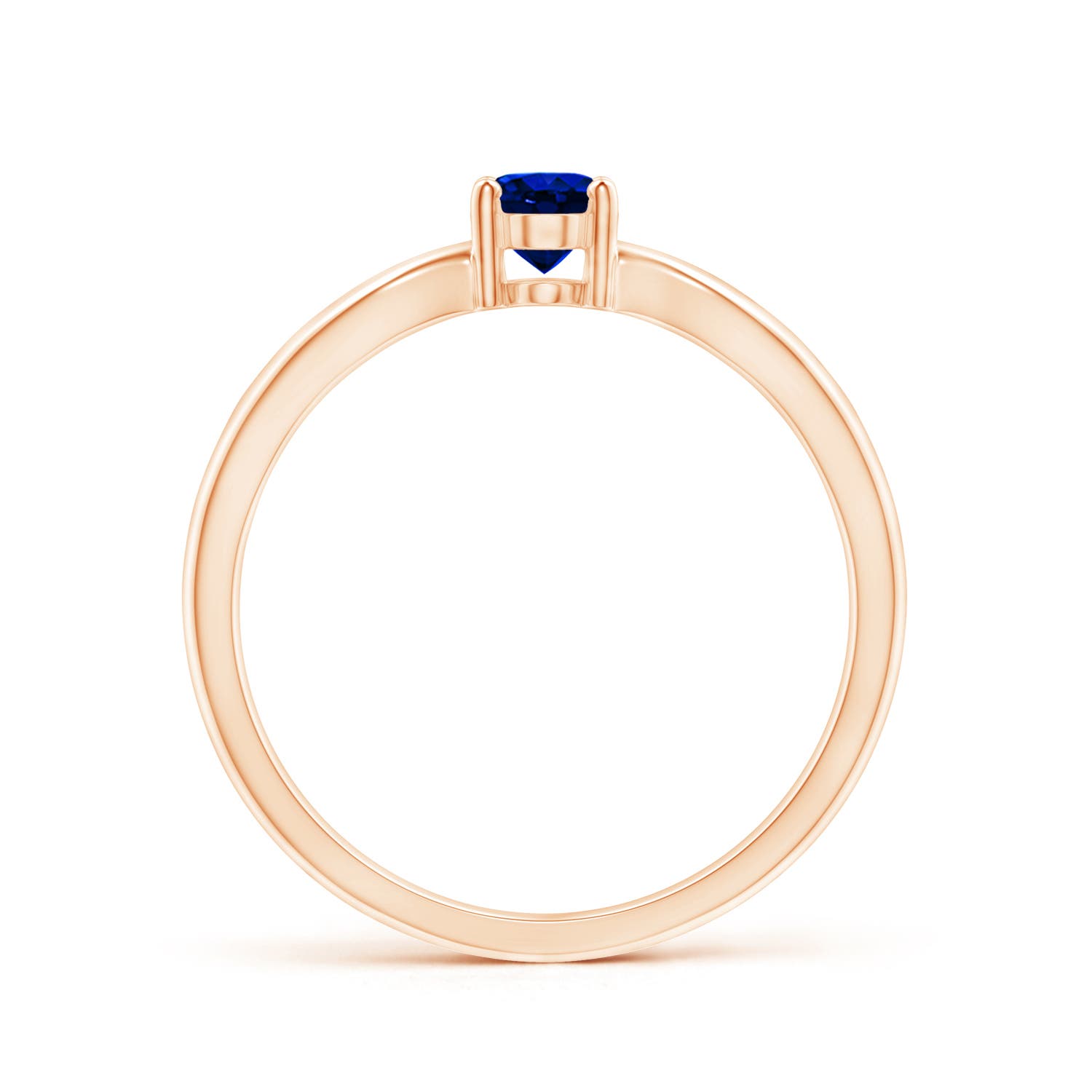 AAAA - Blue Sapphire / 0.6 CT / 14 KT Rose Gold