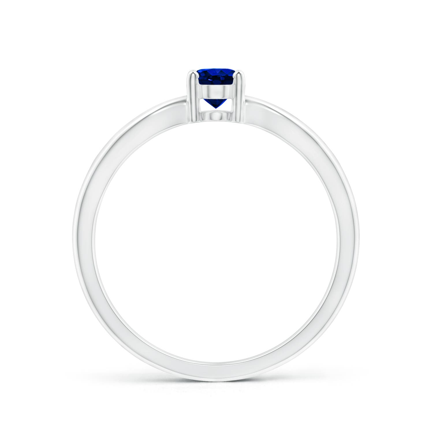 AAAA - Blue Sapphire / 0.6 CT / 14 KT White Gold