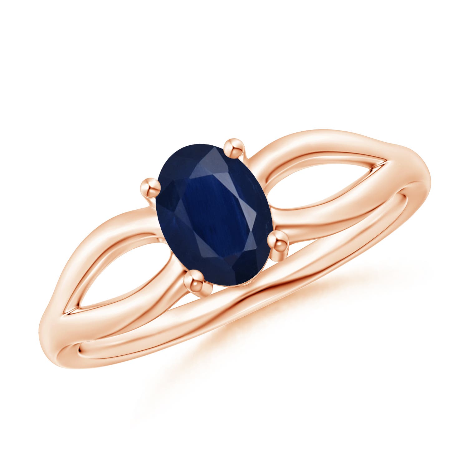 A - Blue Sapphire / 0.85 CT / 14 KT Rose Gold