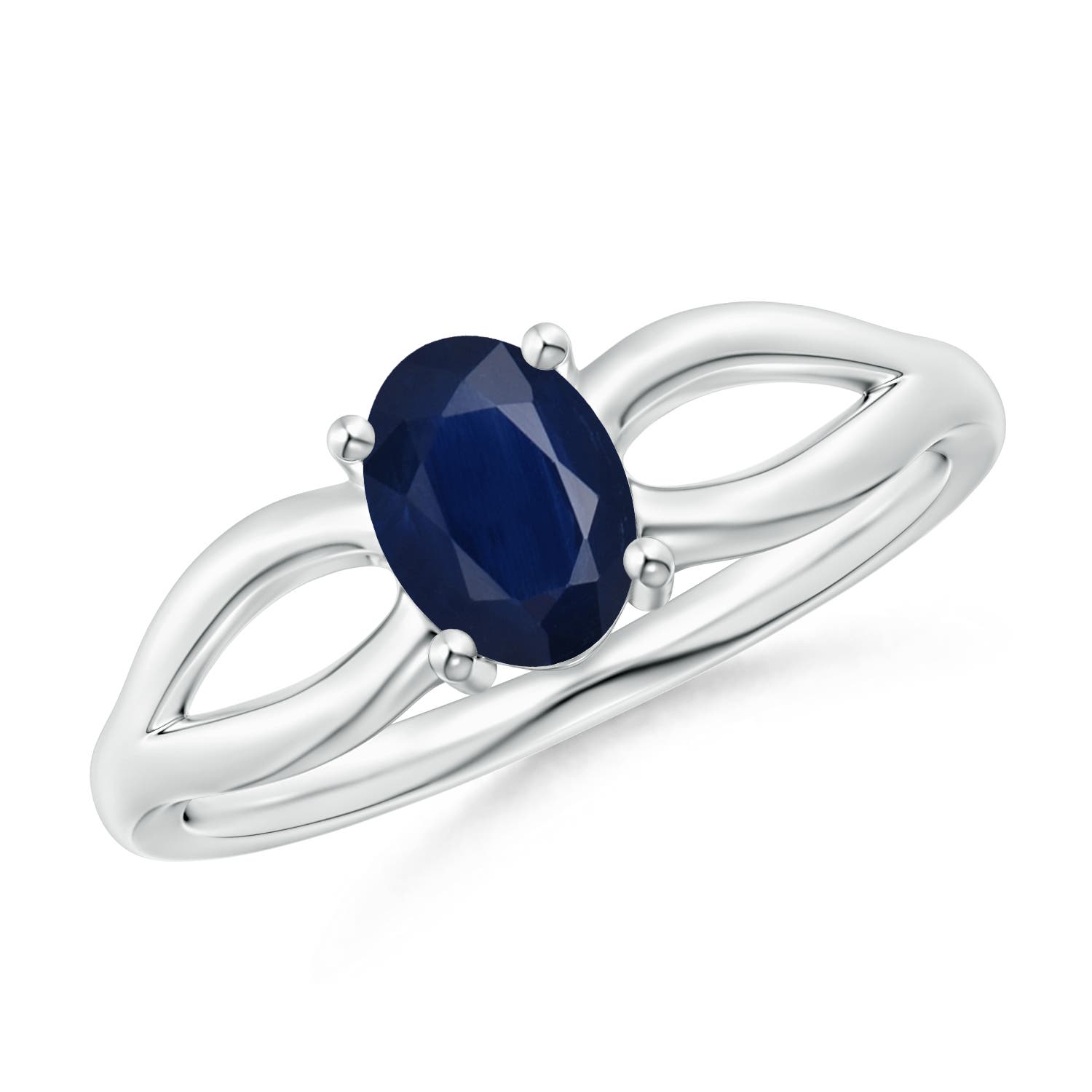 A - Blue Sapphire / 0.85 CT / 14 KT White Gold