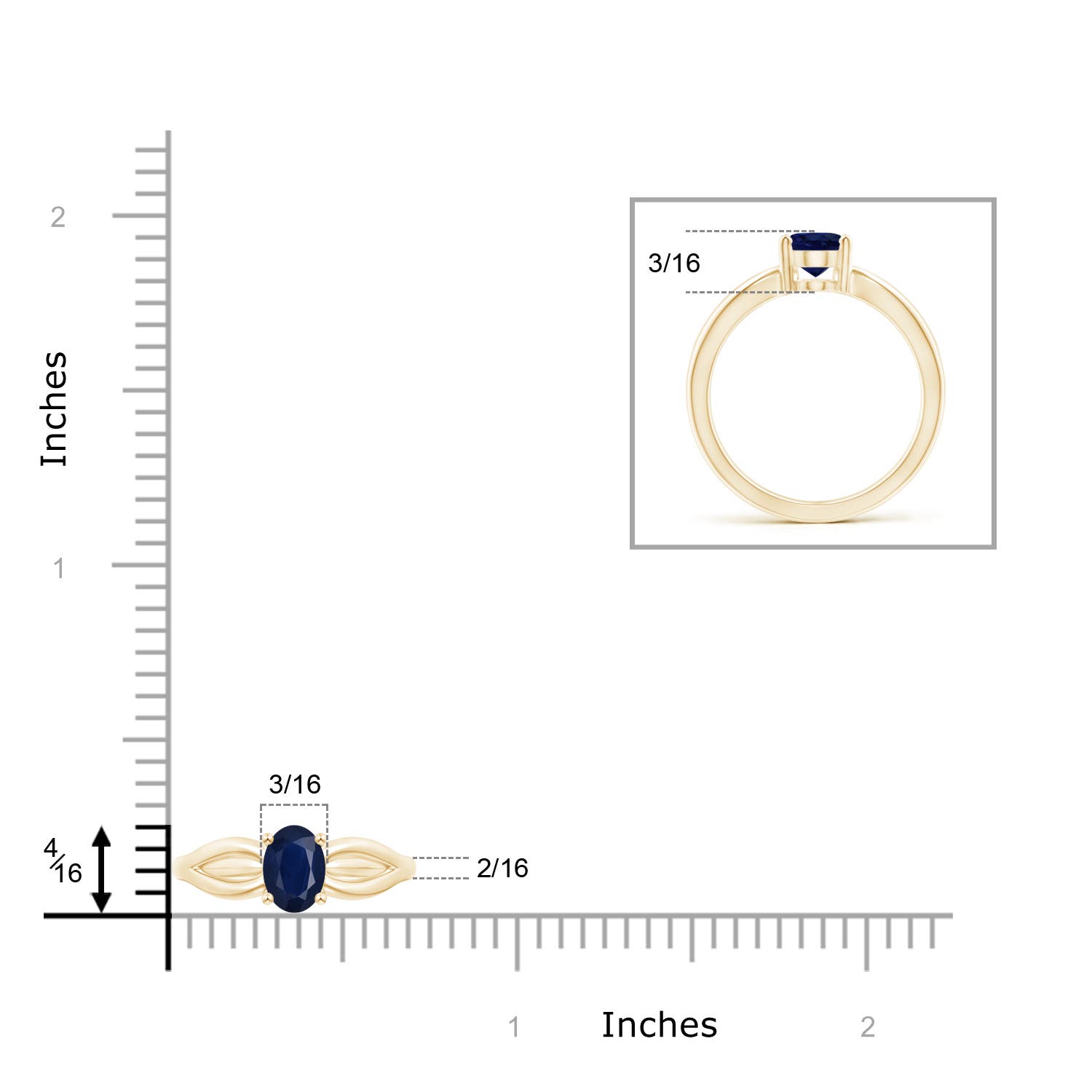 A - Blue Sapphire / 0.85 CT / 14 KT Yellow Gold