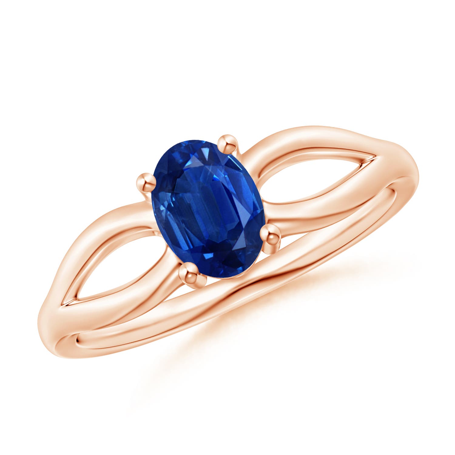 AAA - Blue Sapphire / 0.85 CT / 14 KT Rose Gold