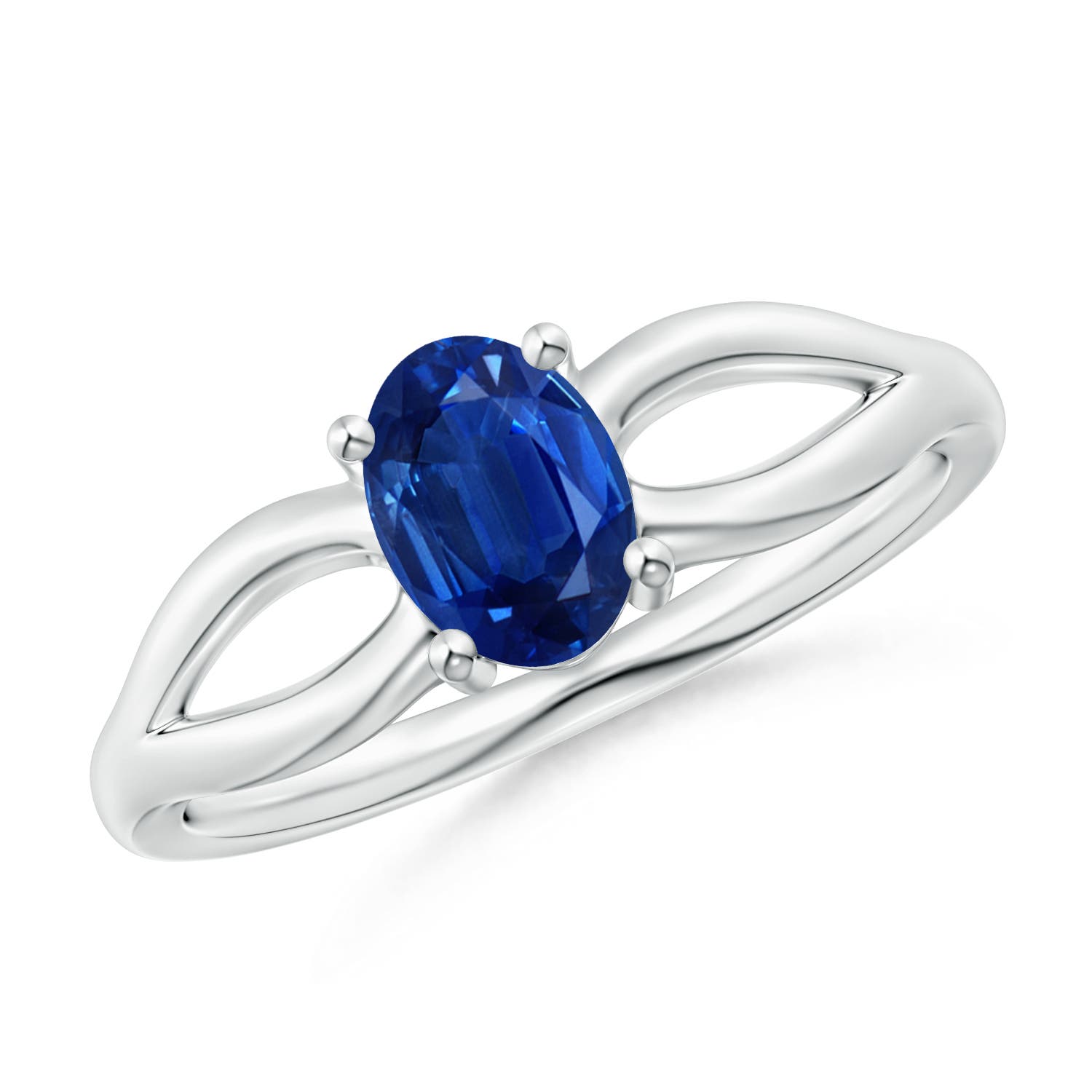 AAA - Blue Sapphire / 0.85 CT / 14 KT White Gold