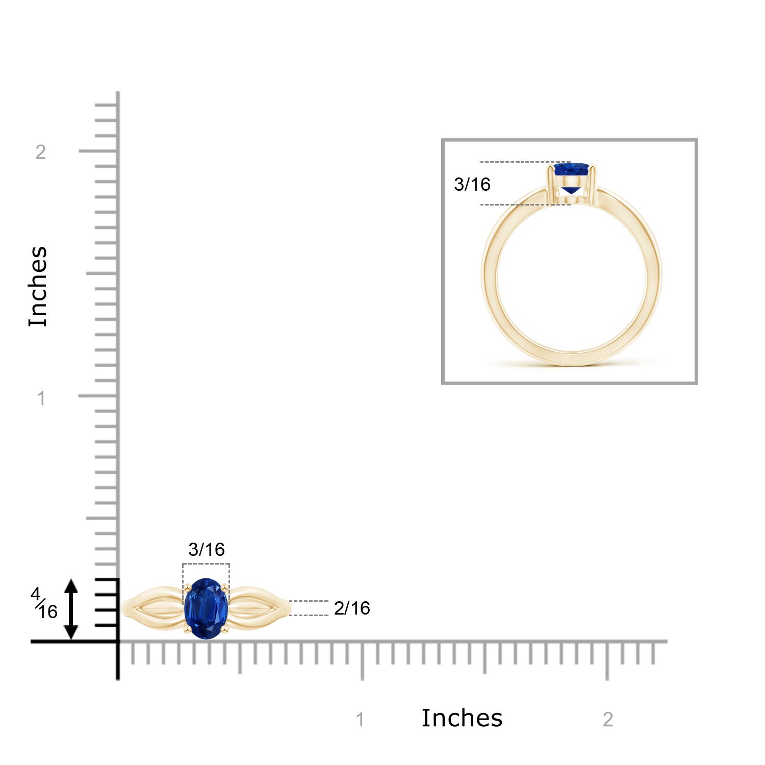 AAA - Blue Sapphire / 0.85 CT / 14 KT Yellow Gold