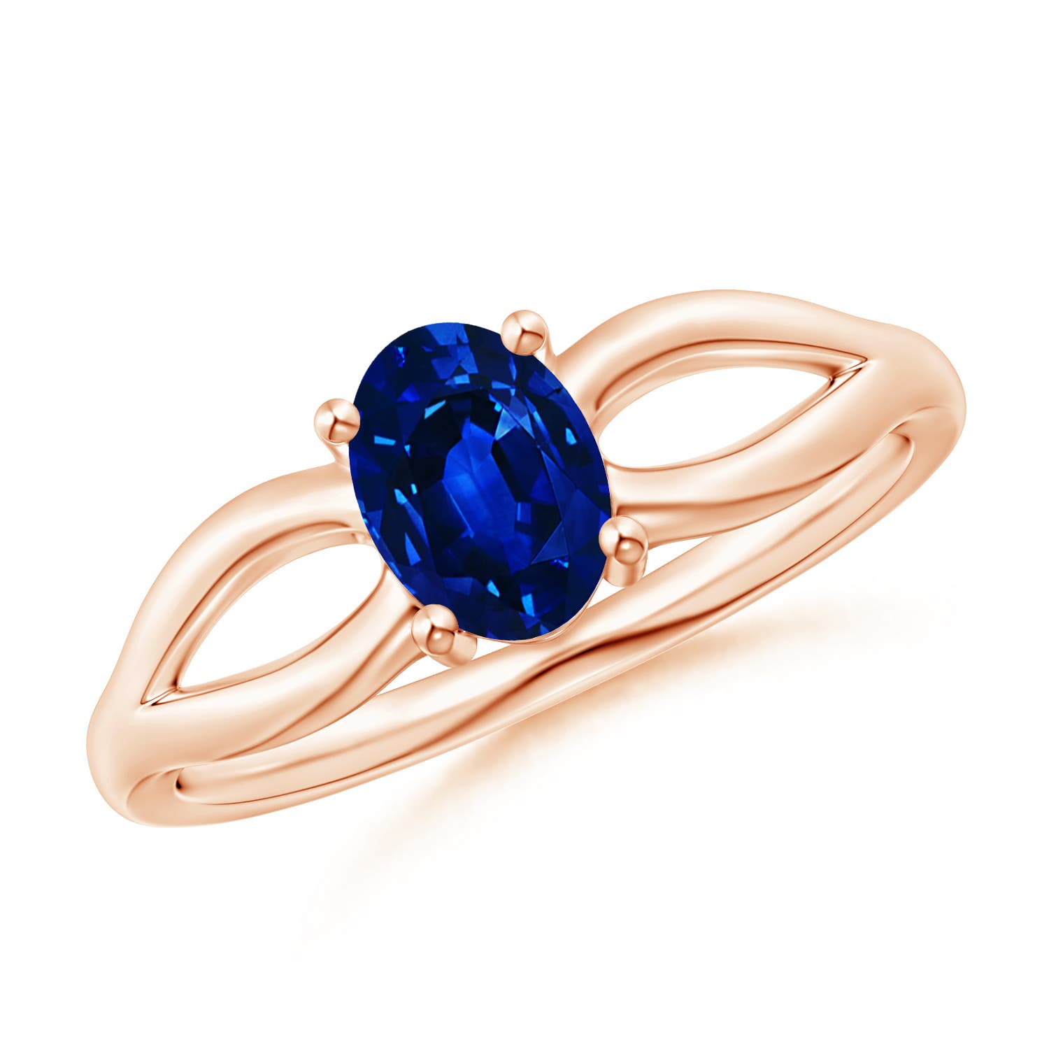 AAAA - Blue Sapphire / 0.85 CT / 14 KT Rose Gold